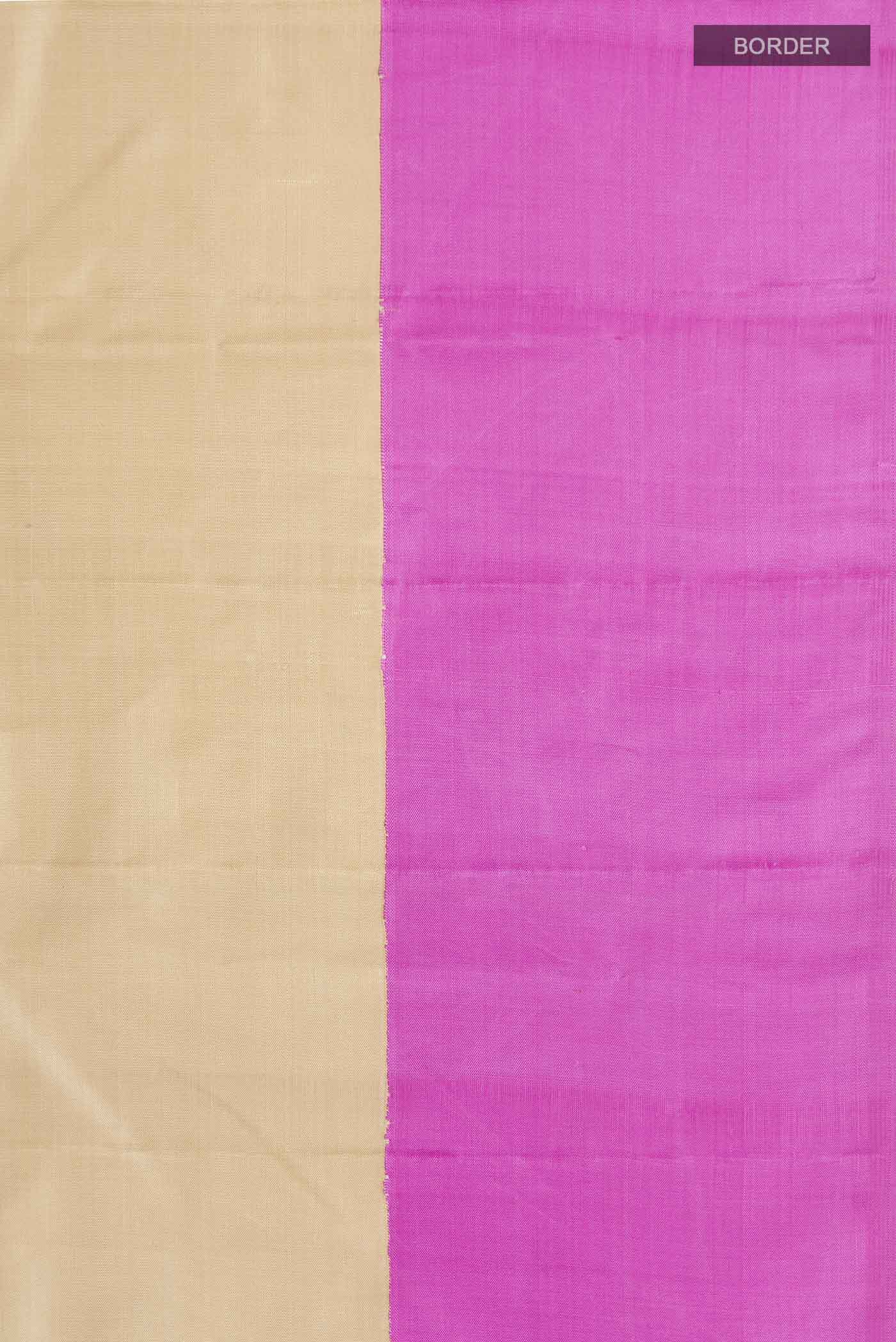 Cream Kanchipuram Silk Saree - Image 3