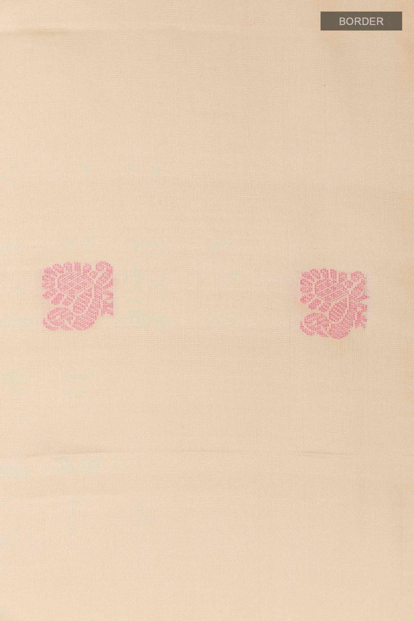Cream Kanchipuram Silk Saree - Image 3
