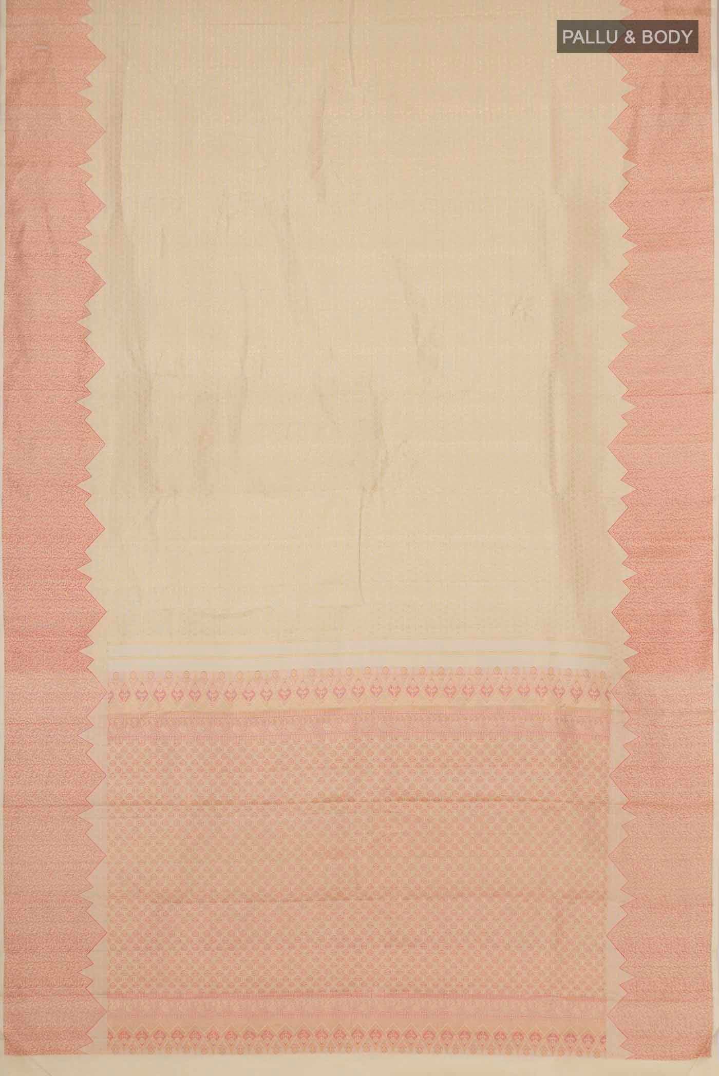 Cream Kanchipuram Silk Saree - Image 5