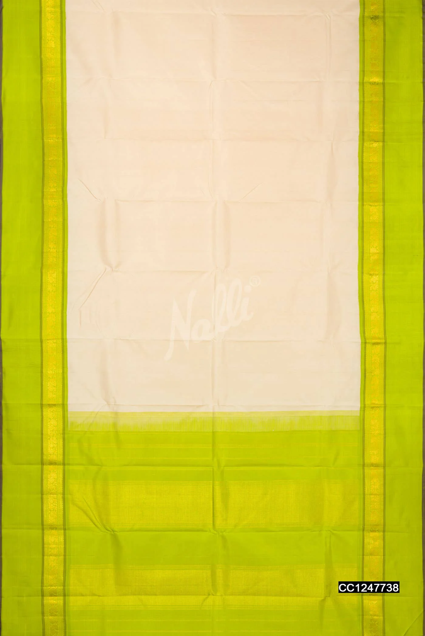 Cream Kanchipuram Silk Saree