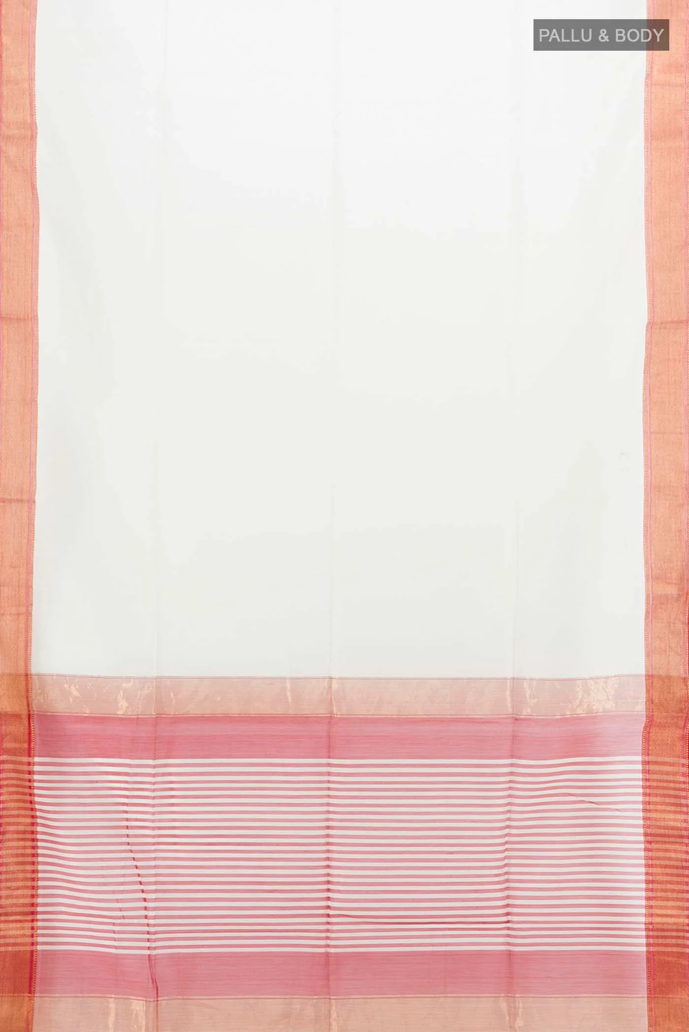 Cream Maheshwari Silk Cotton Saree - Image 5
