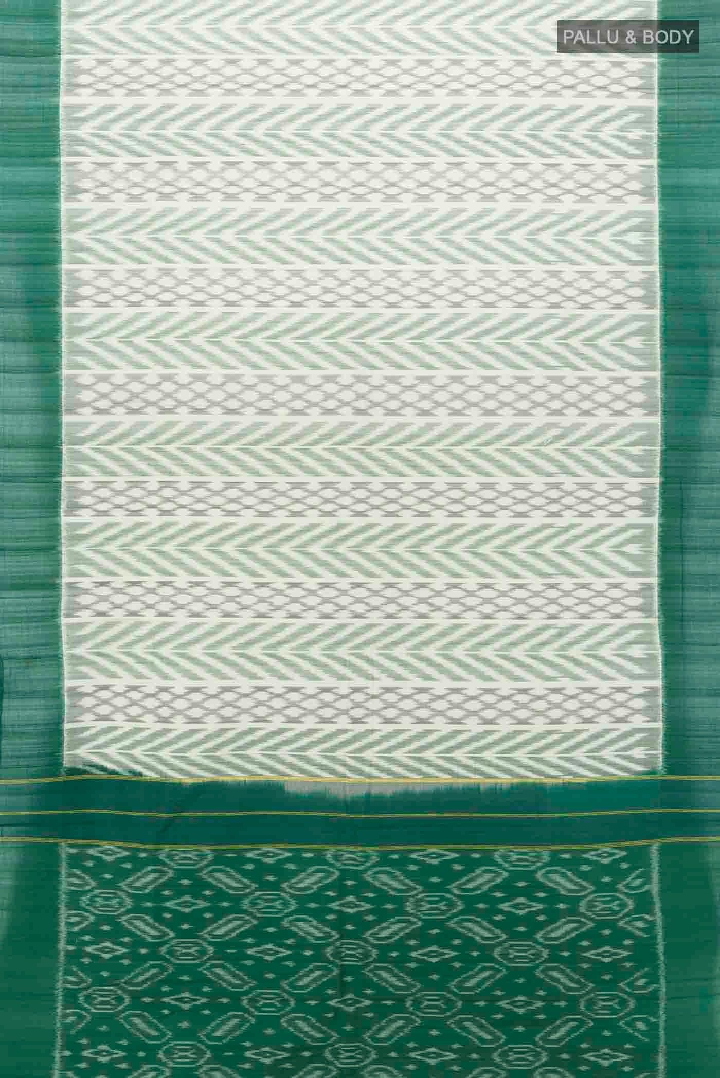 Cream Pochampally Cotton Saree - Image 5