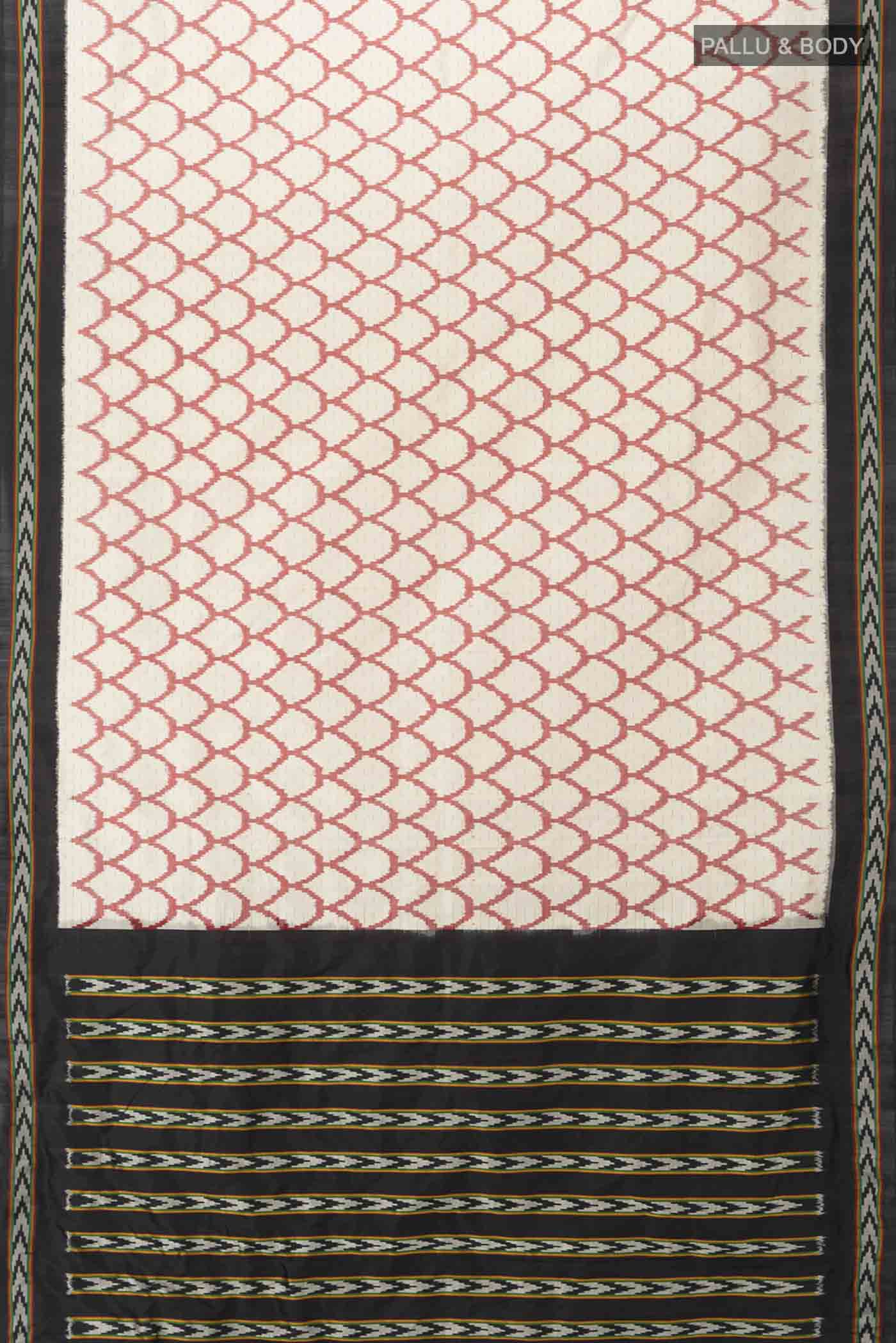 Cream Pochampally Silk Saree - Image 5