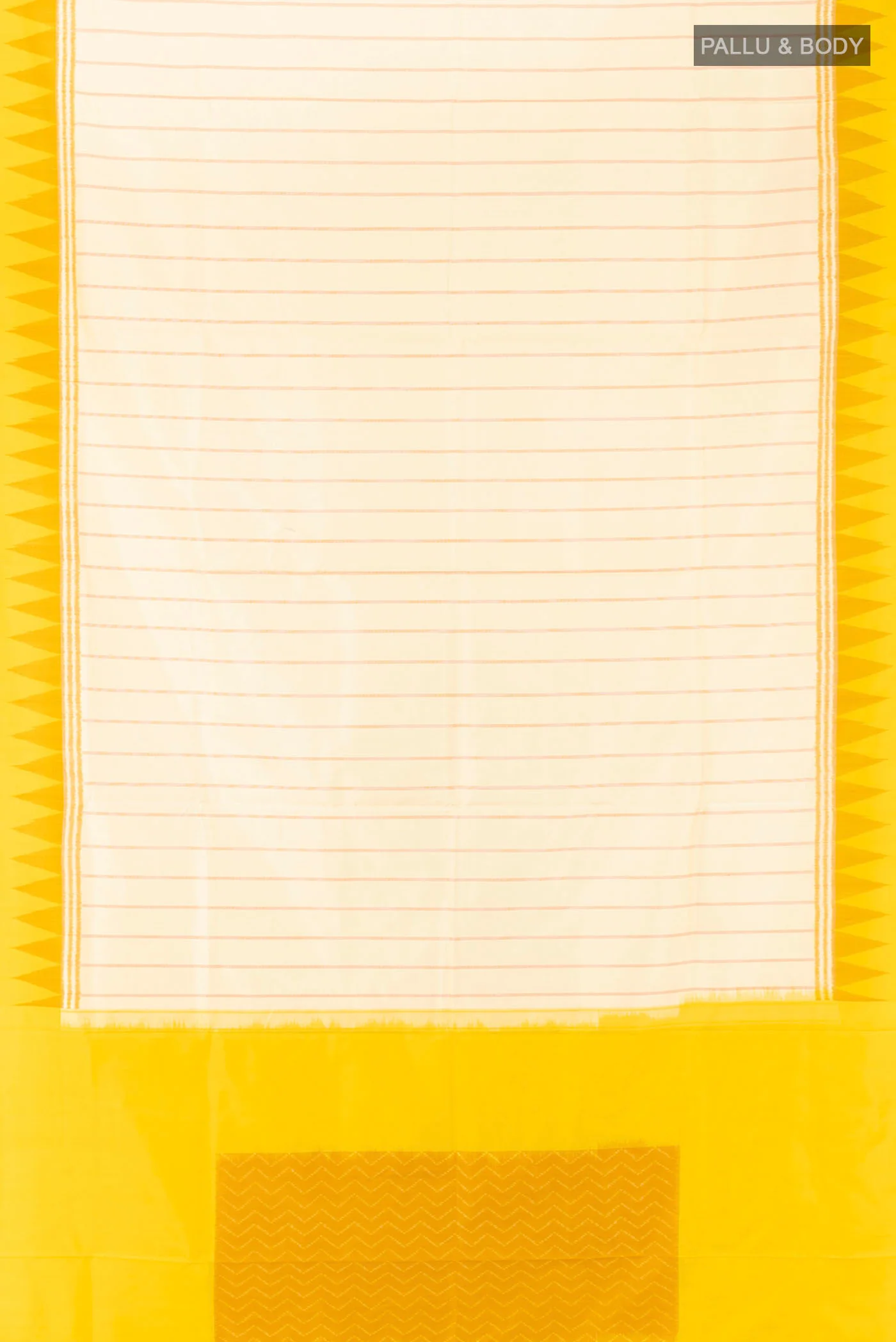 Cream Pochampally Silk Saree - Image 5