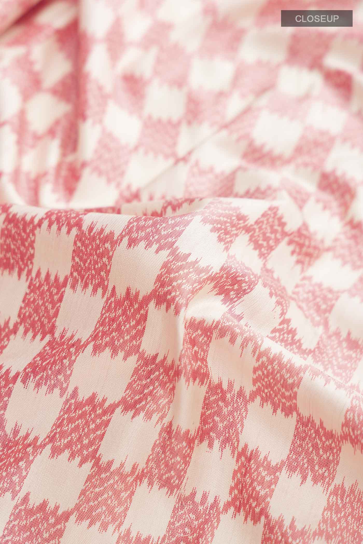 Cream Pochampally Silk Saree - Image 2