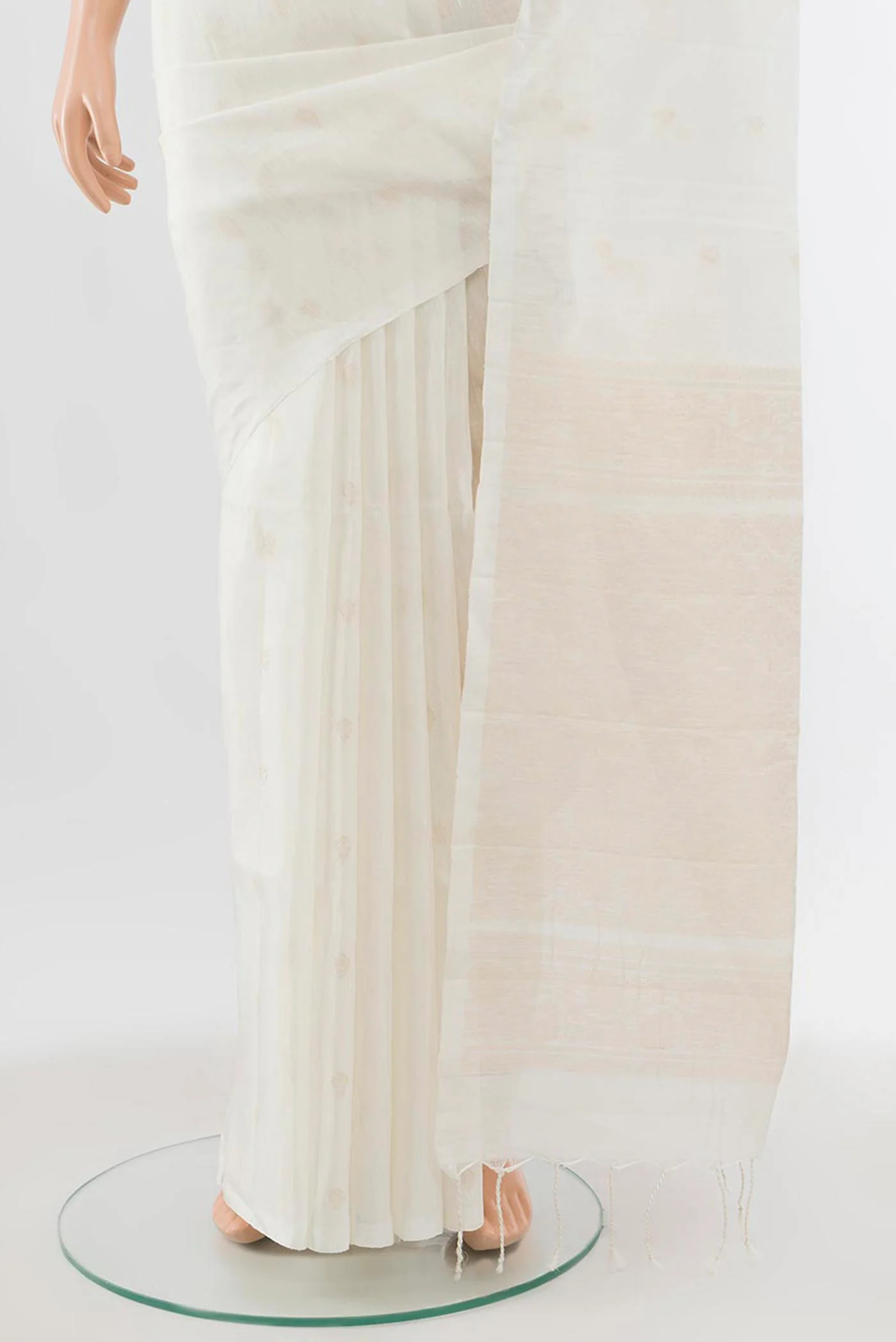 White Soft Silk Saree - Image 3