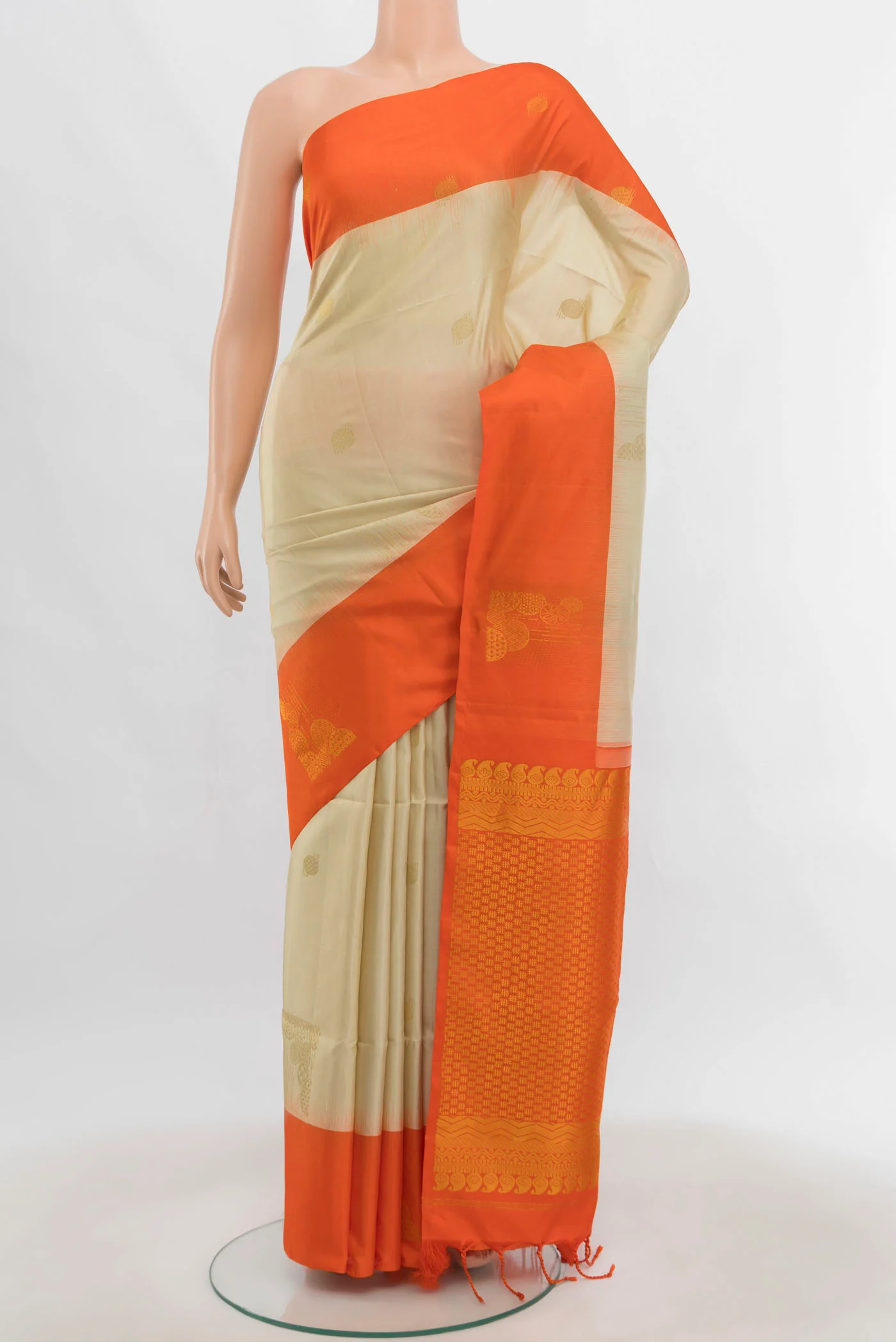 Cream Soft Silk Saree