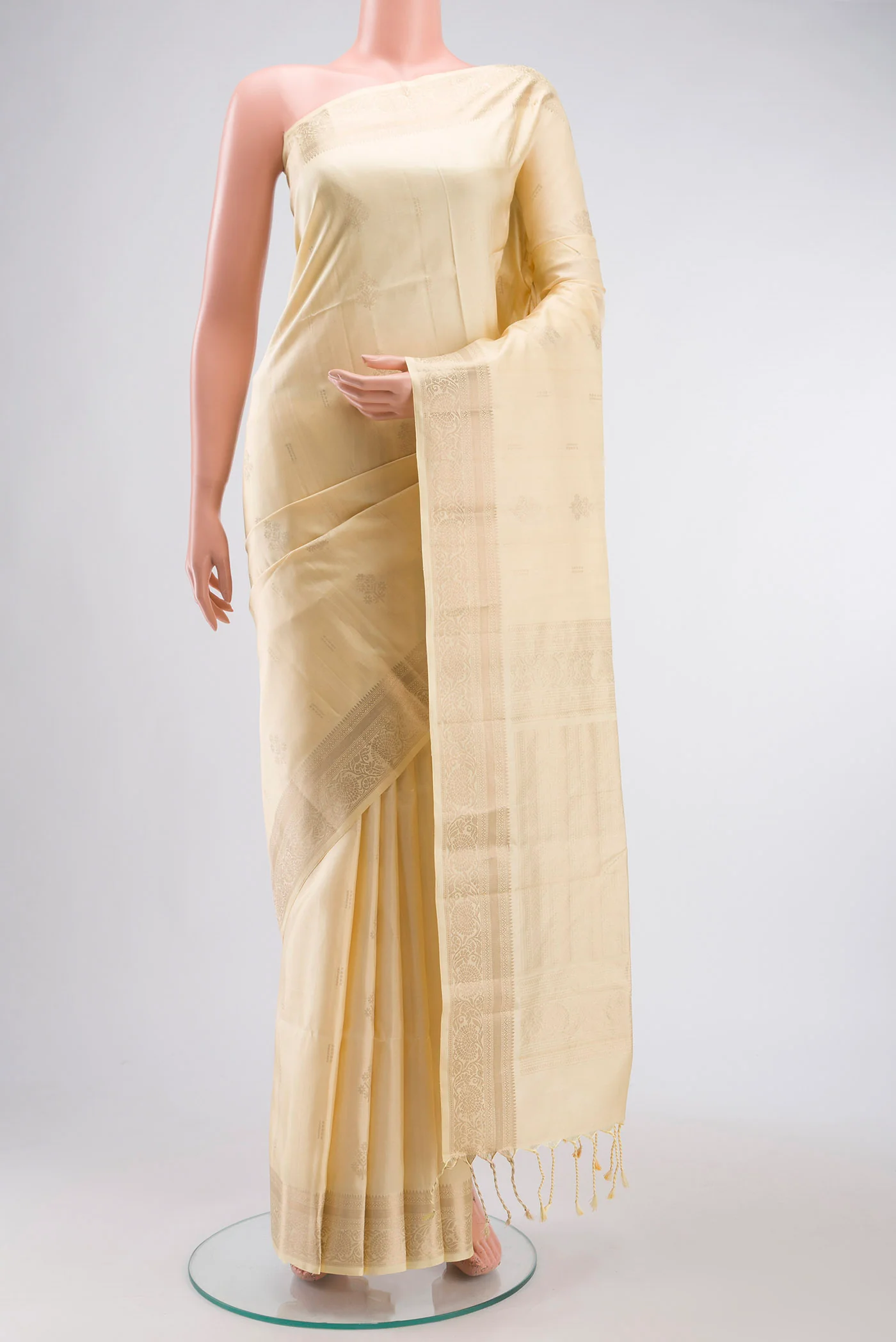 Cream Soft Silk Saree
