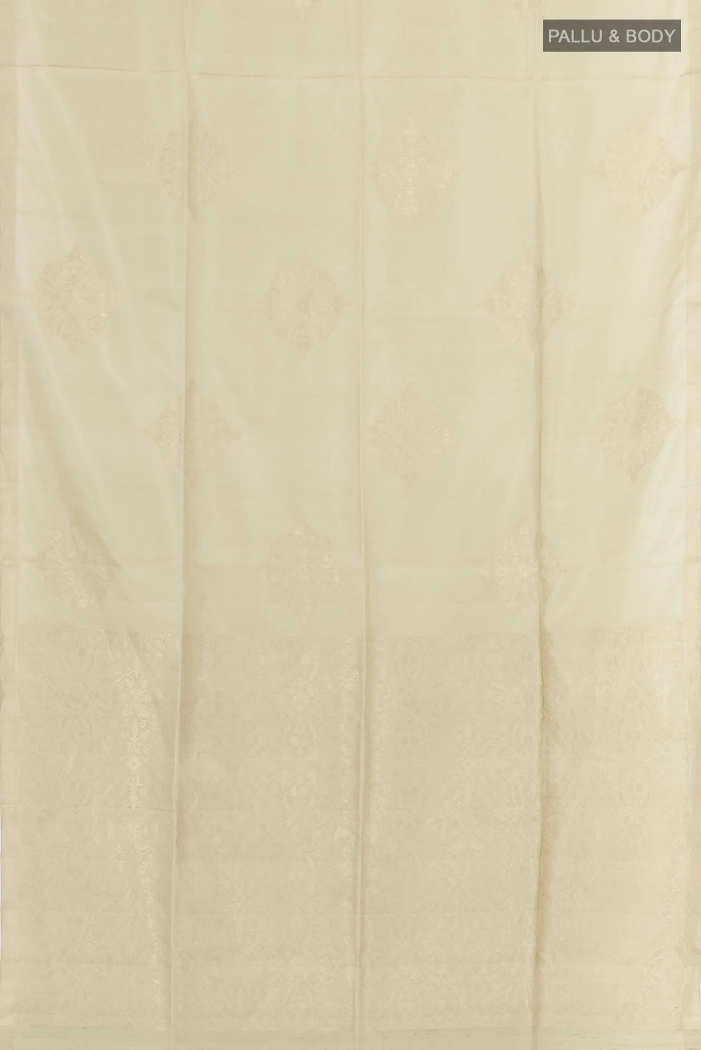 Cream Soft Silk Saree - Image 3