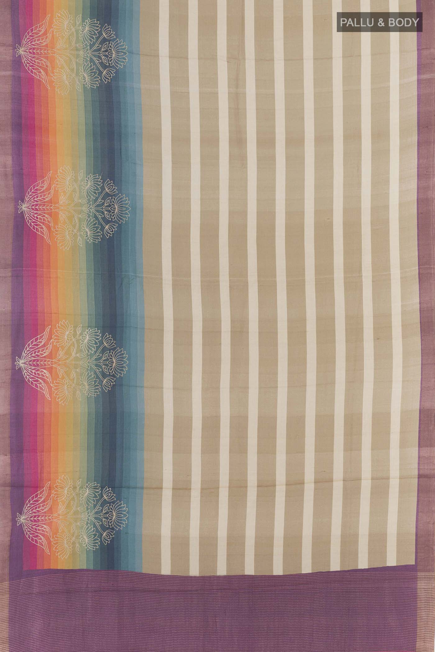 Cream Tussar Saree - Image 5