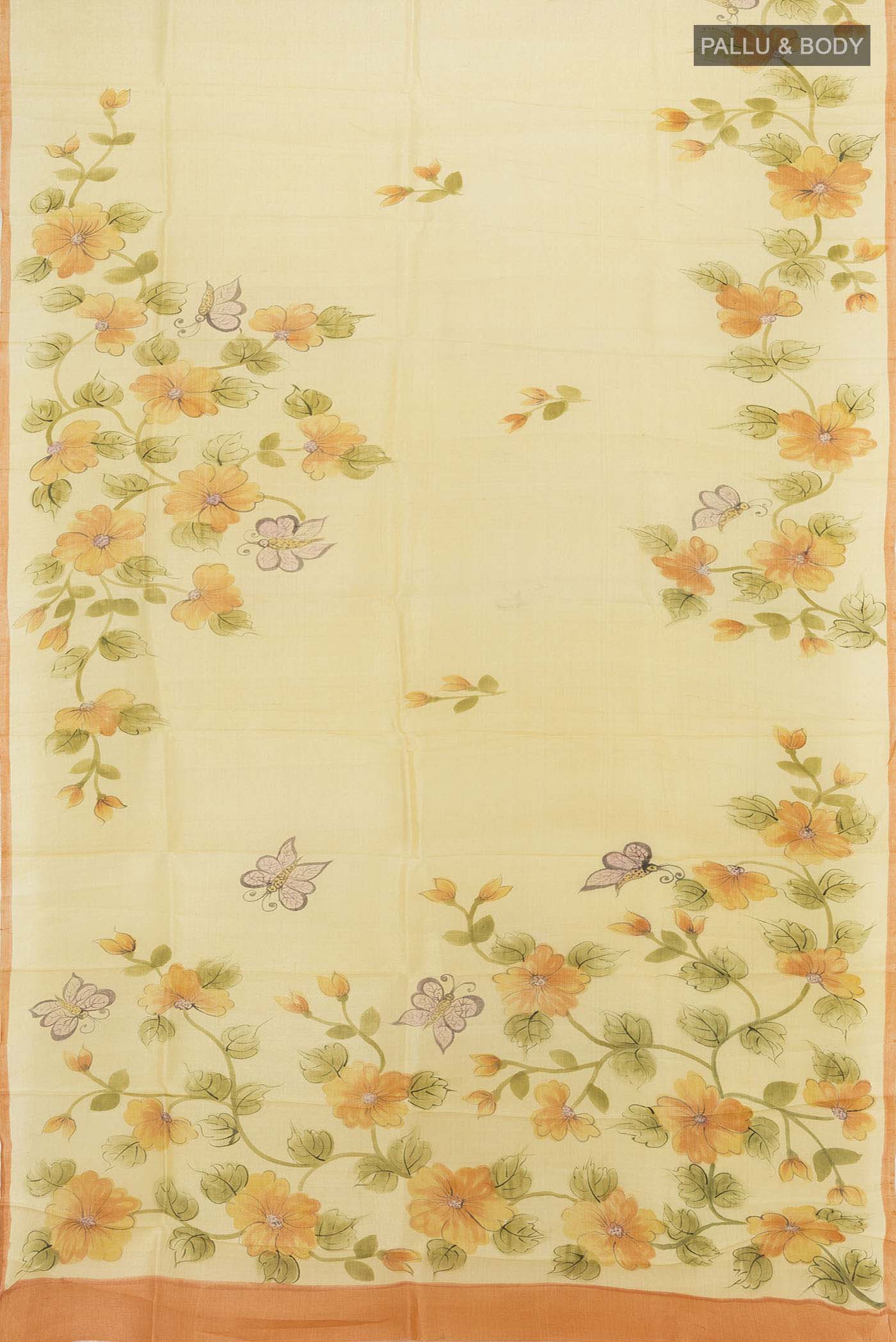 Cream Tussar Silk Saree - Image 5