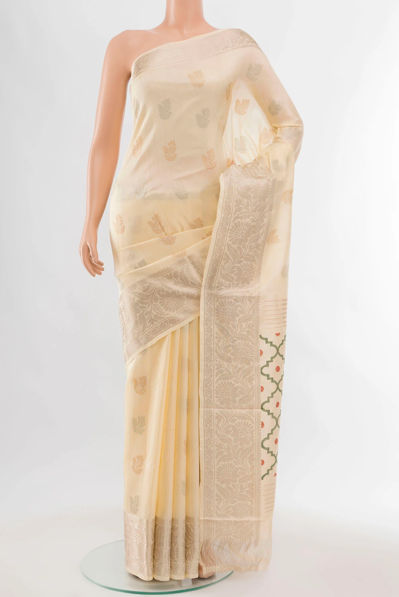 Cream Uppada Silk Saree