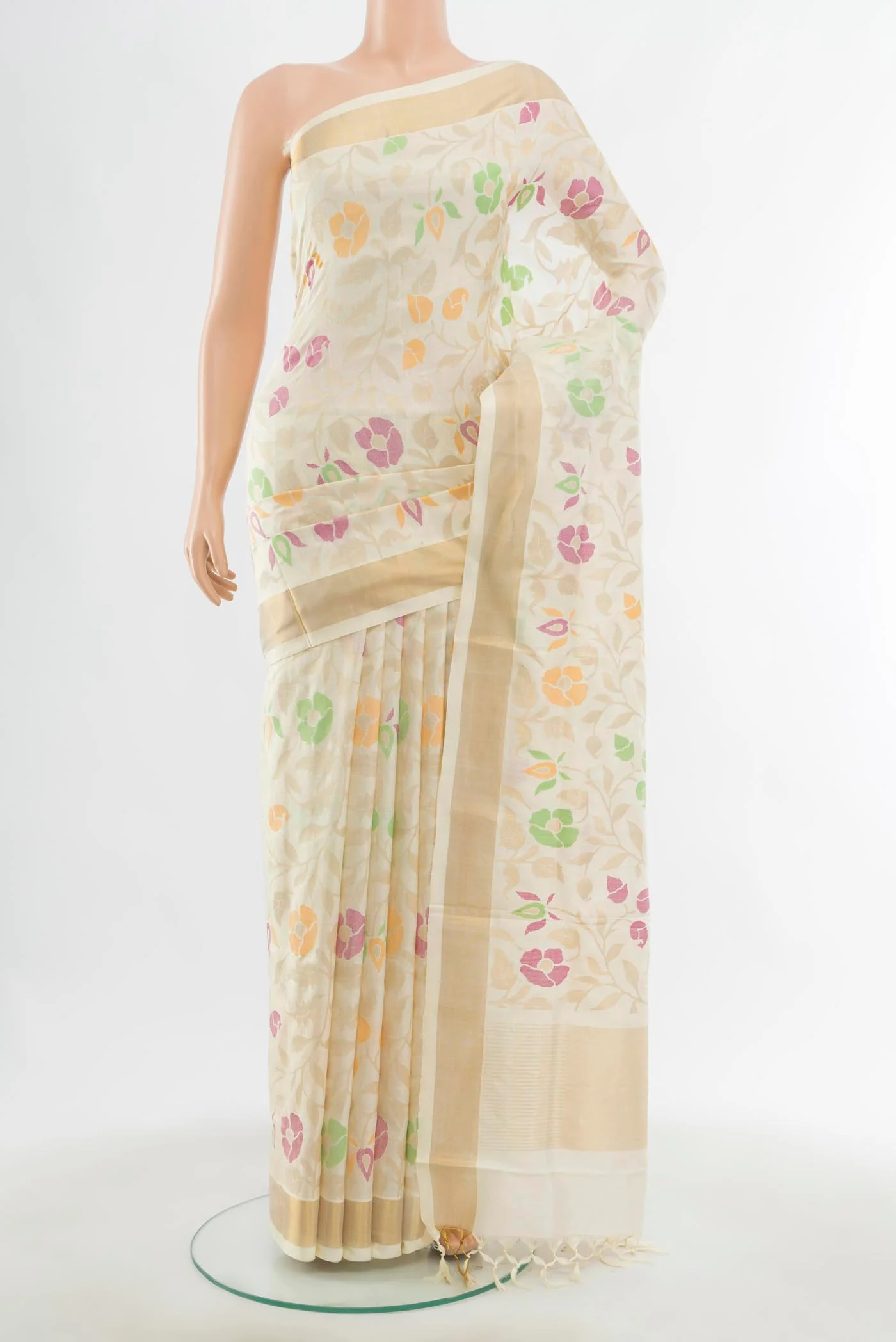 Cream Uppada Silk Saree