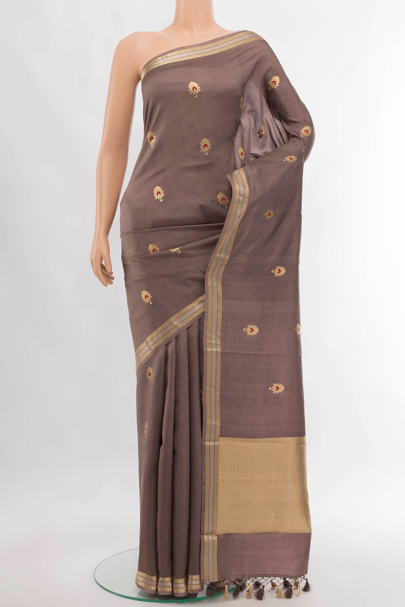 Mauve Banarasi Silk Saree
