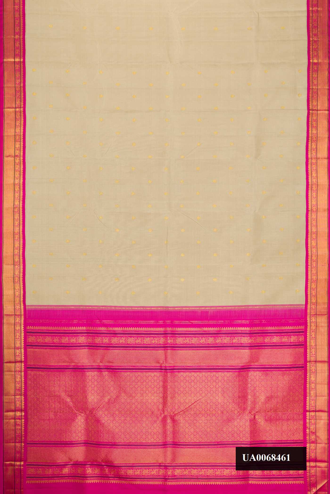 Dark Beige Dual Tone Kanchipuram Silk Saree