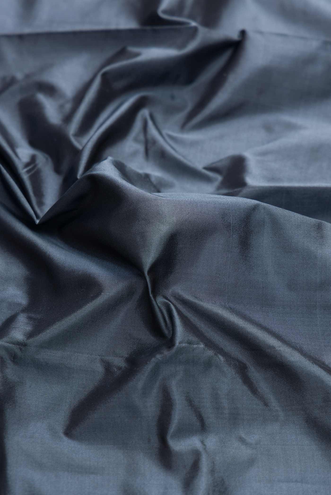 Blue Grey Bangalore Silk Saree - Image 2