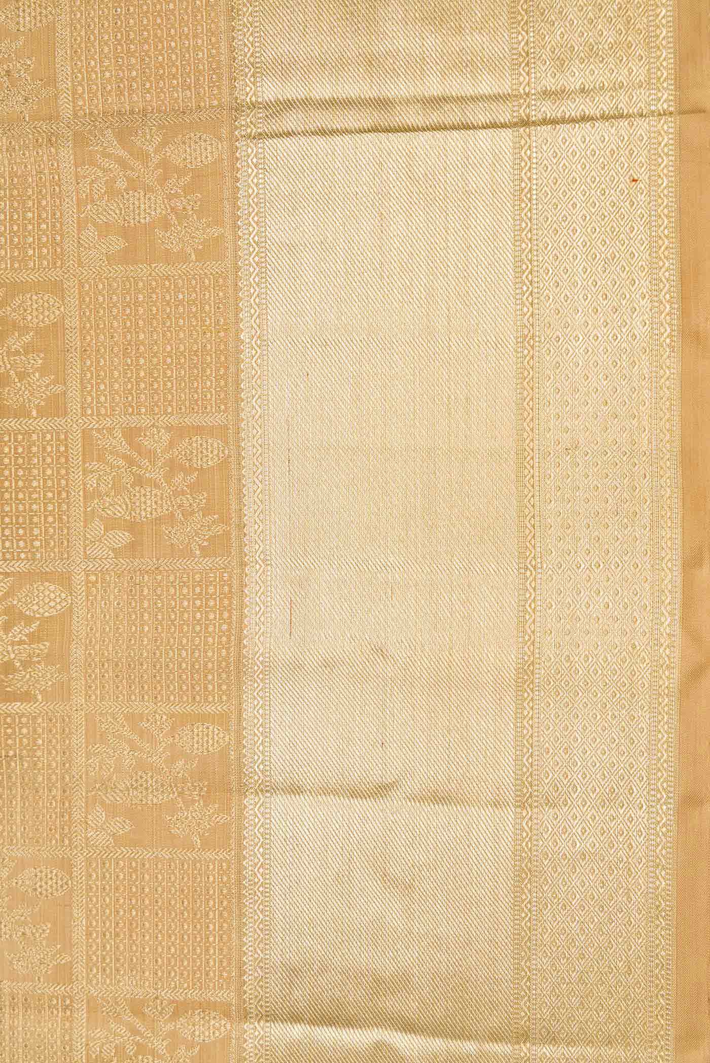 Dark Beige Dual Tone Kanchipuram Silk Saree - Image 3
