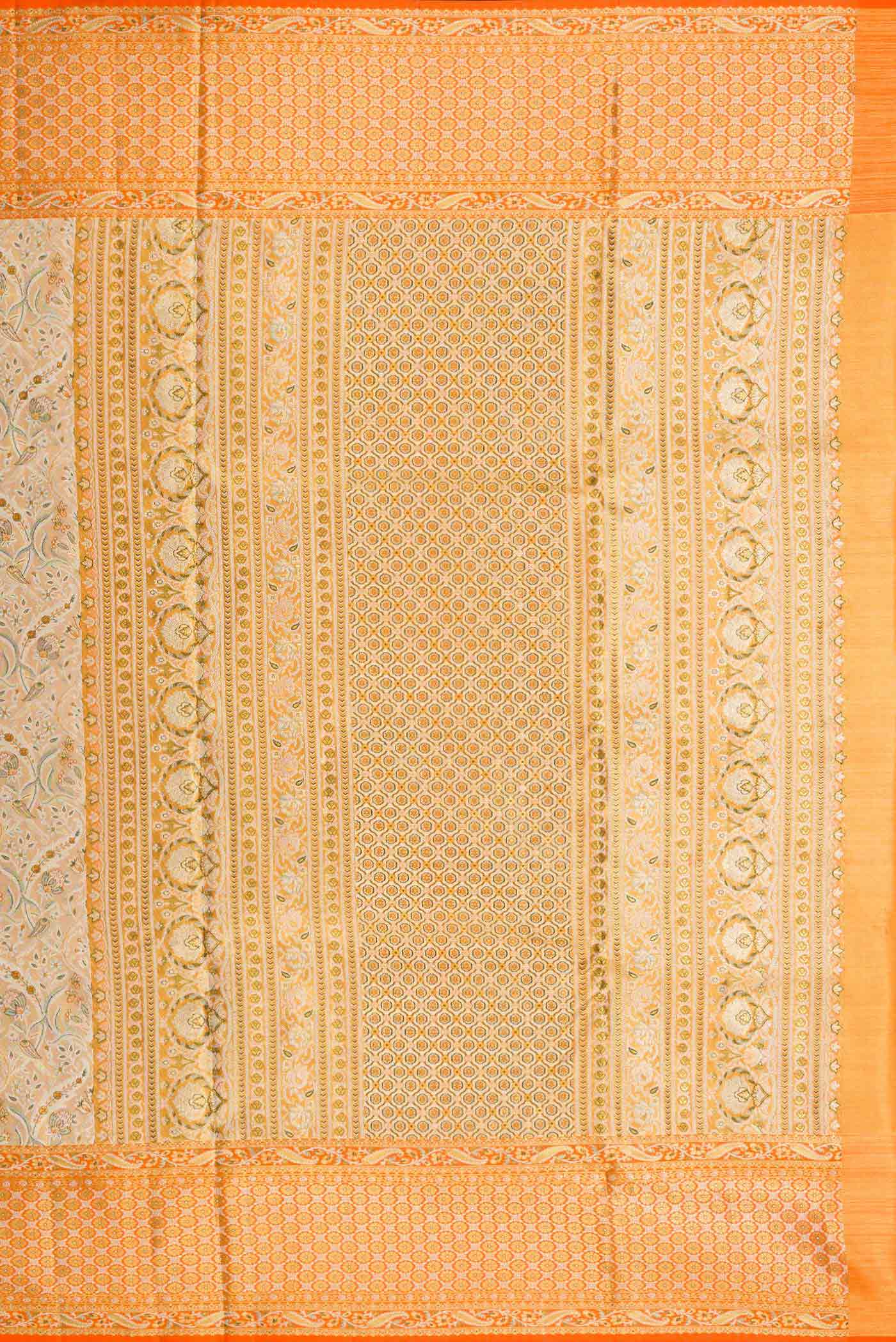 Dark Beige Dual Tone Kanchipuram Tissue Silk Saree - Image 7