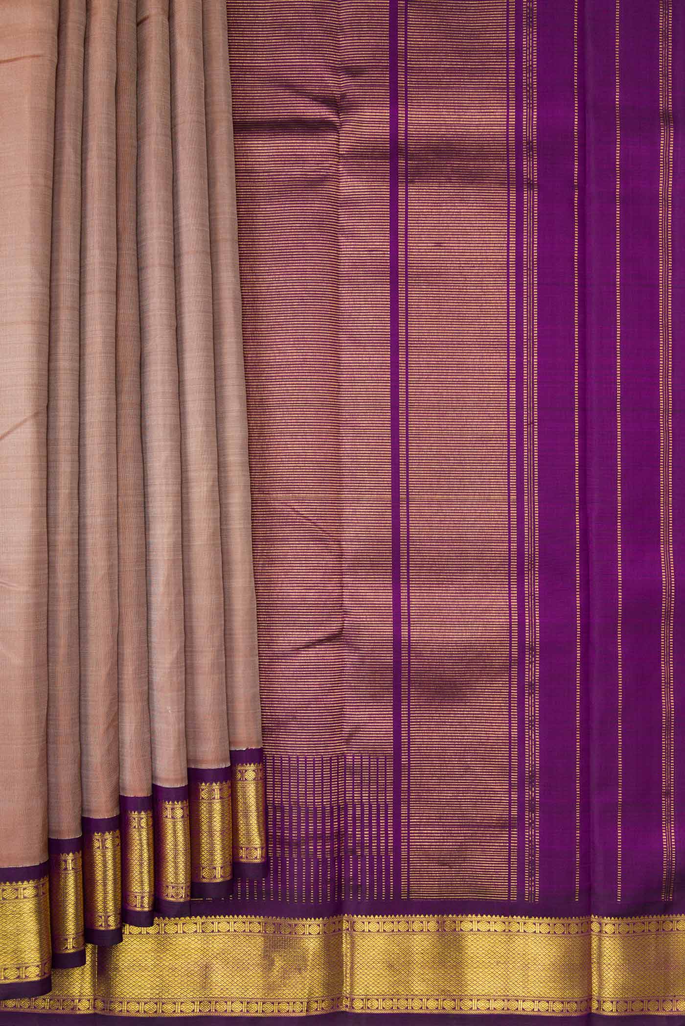 Brown Kanjivaram Silk Saree - Image 4