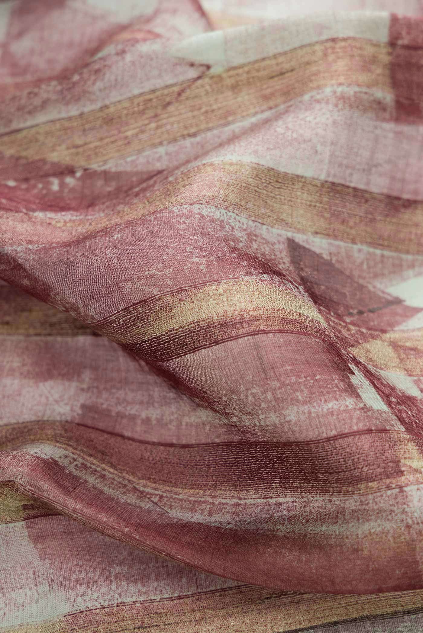 Dark Beige Dual Tone Tussar Silk Saree - Image 2
