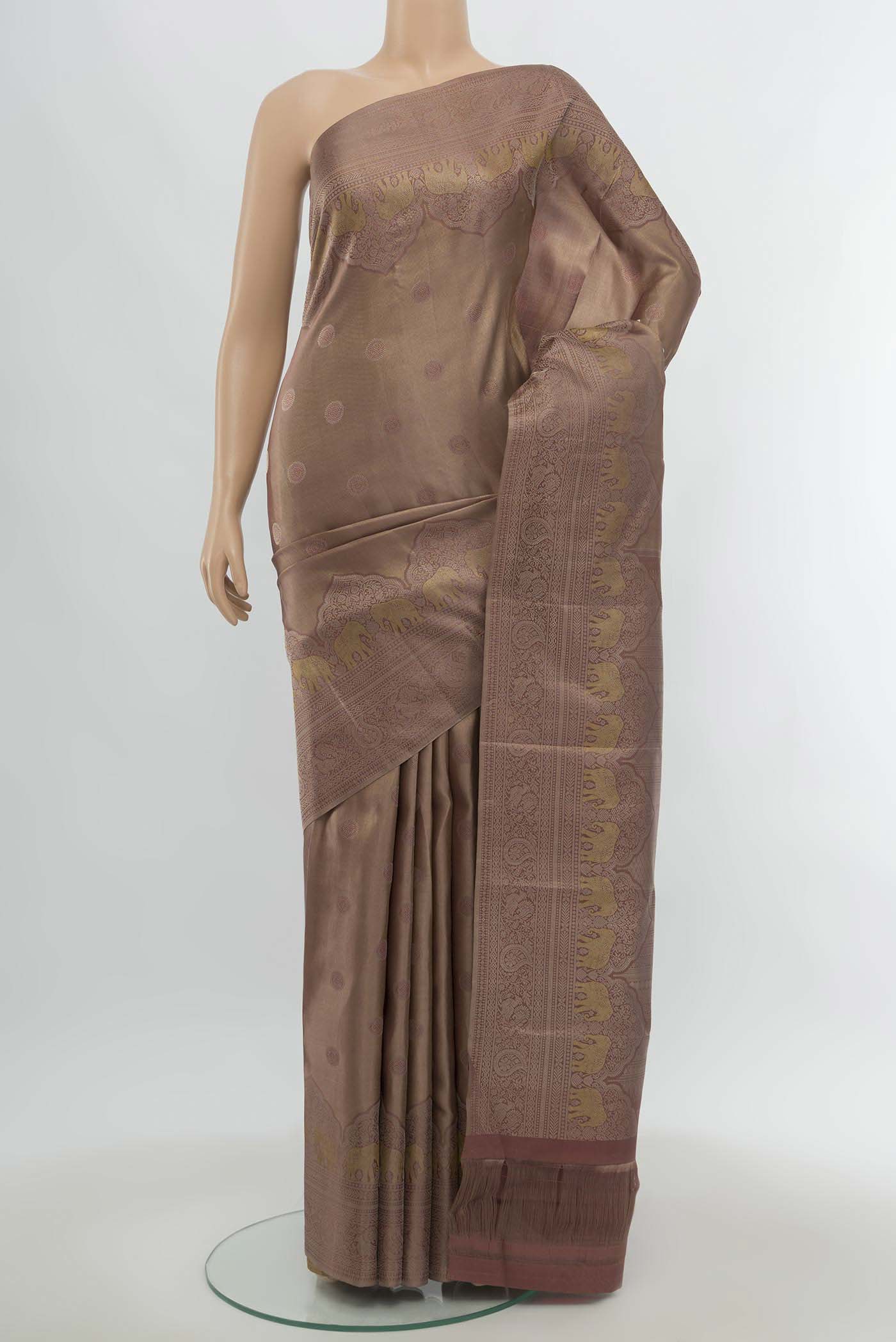 Dark Mauve Kanjivaram Silk Saree