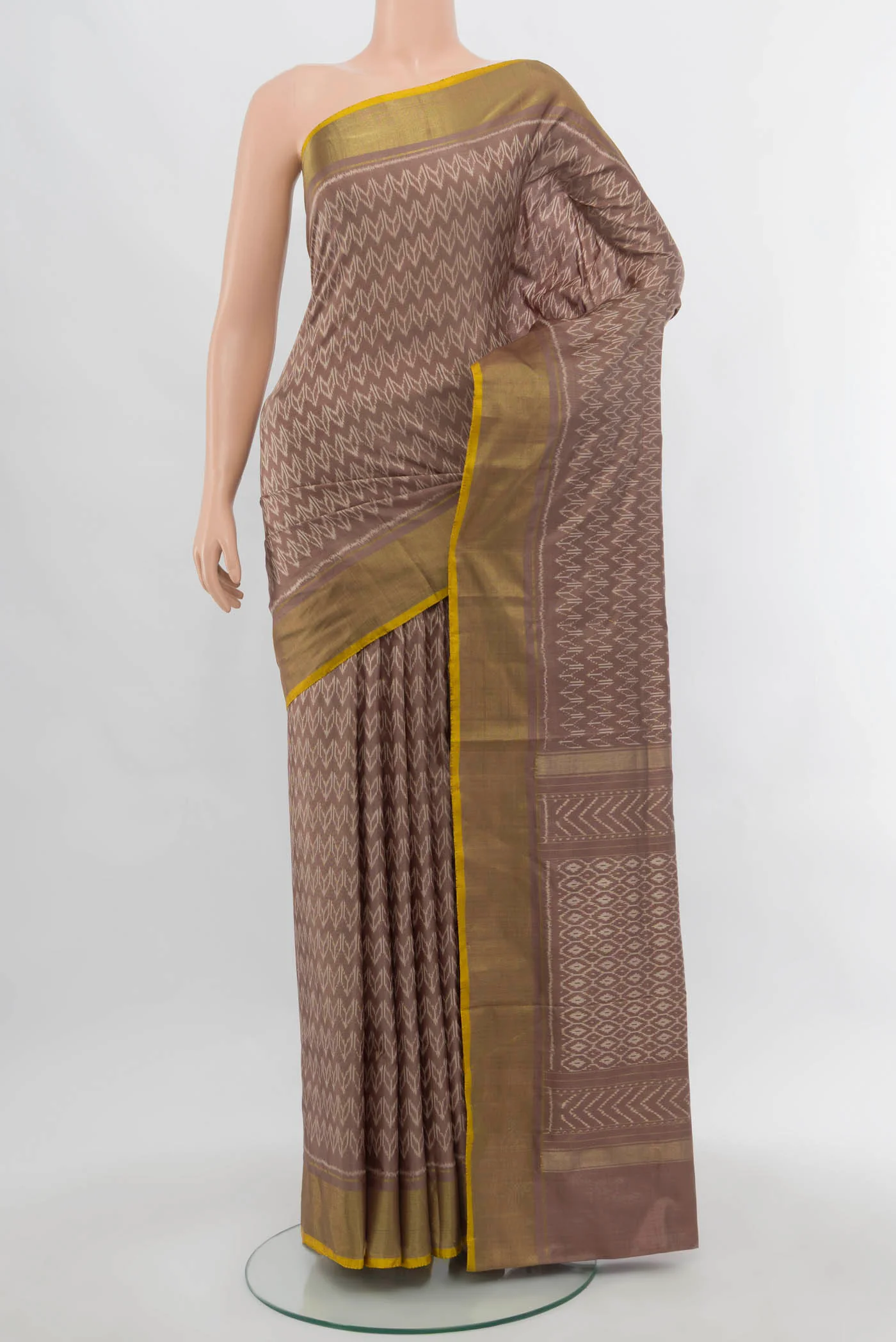 Dark Mauve Pochampally Silk Saree