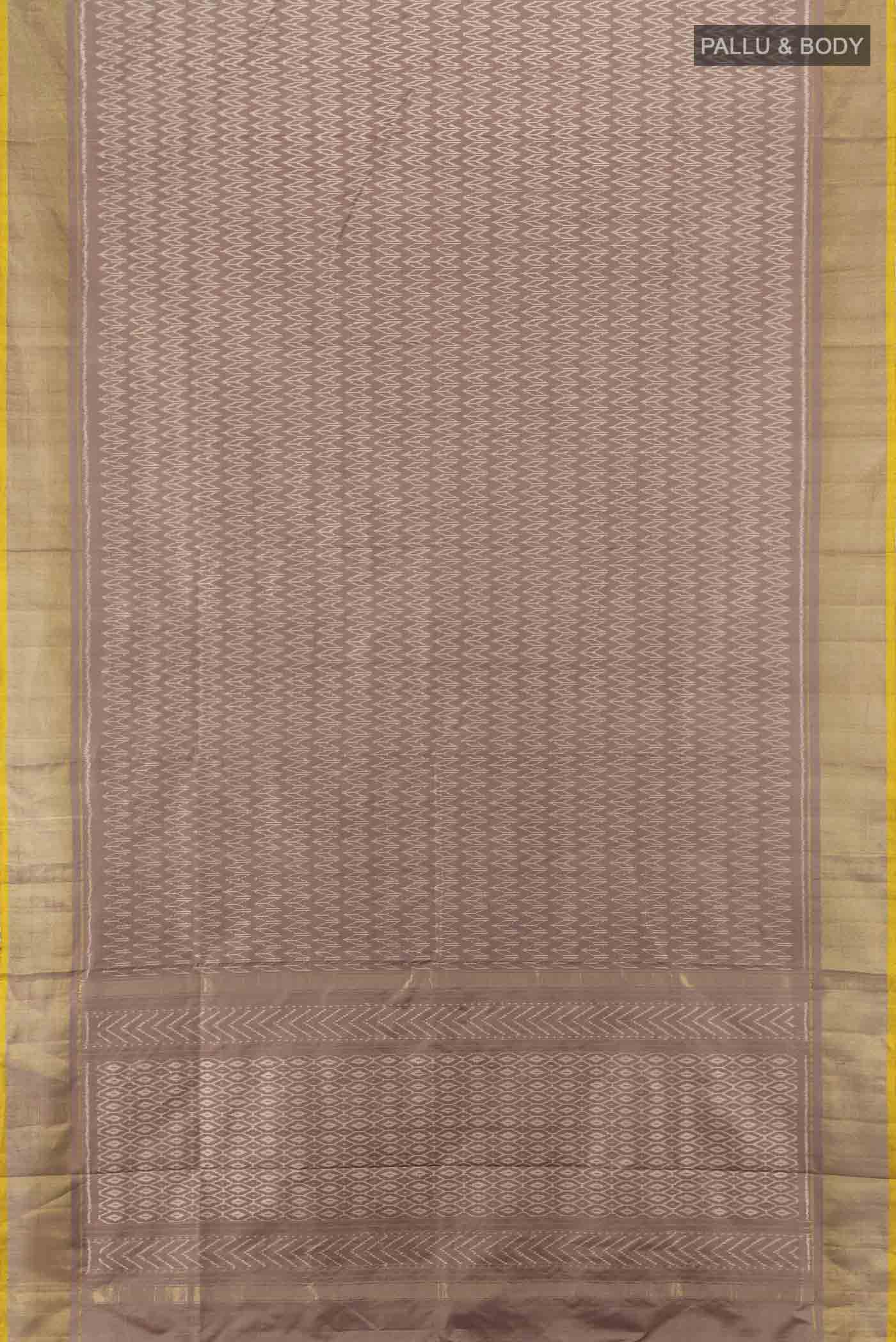 Dark Mauve Pochampally Silk Saree - Image 5