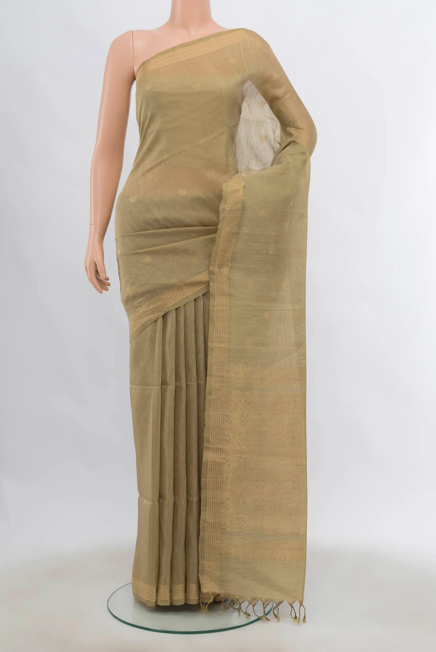 Dark Beige Soft Silk Saree