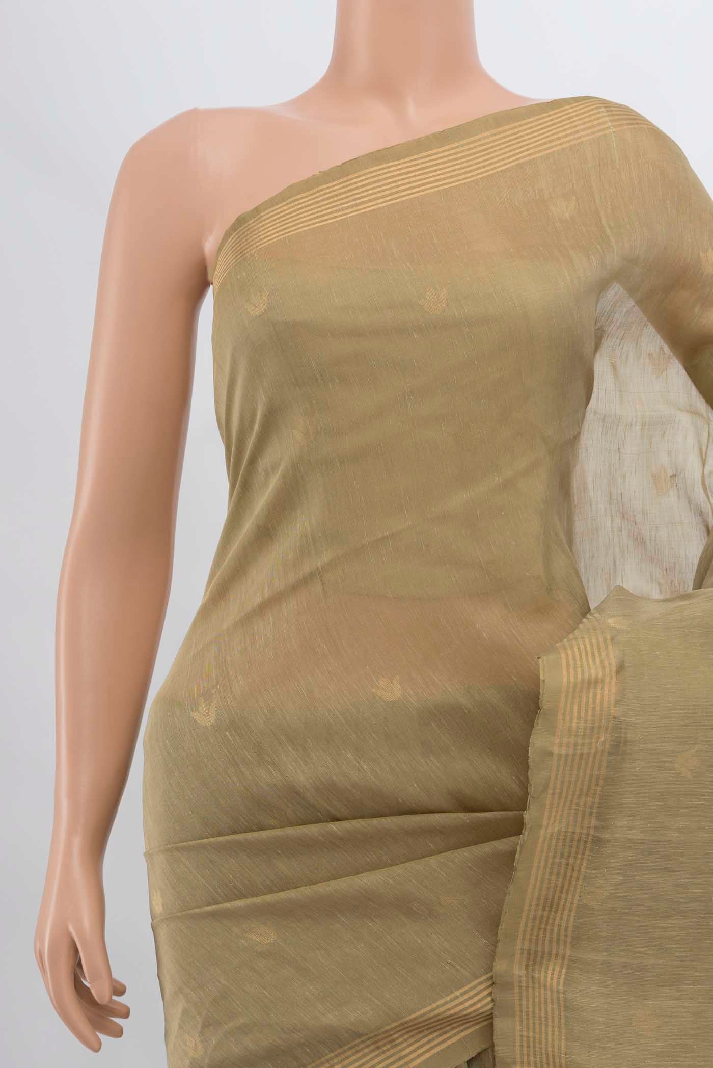Dark Beige Soft Silk Saree - Image 2