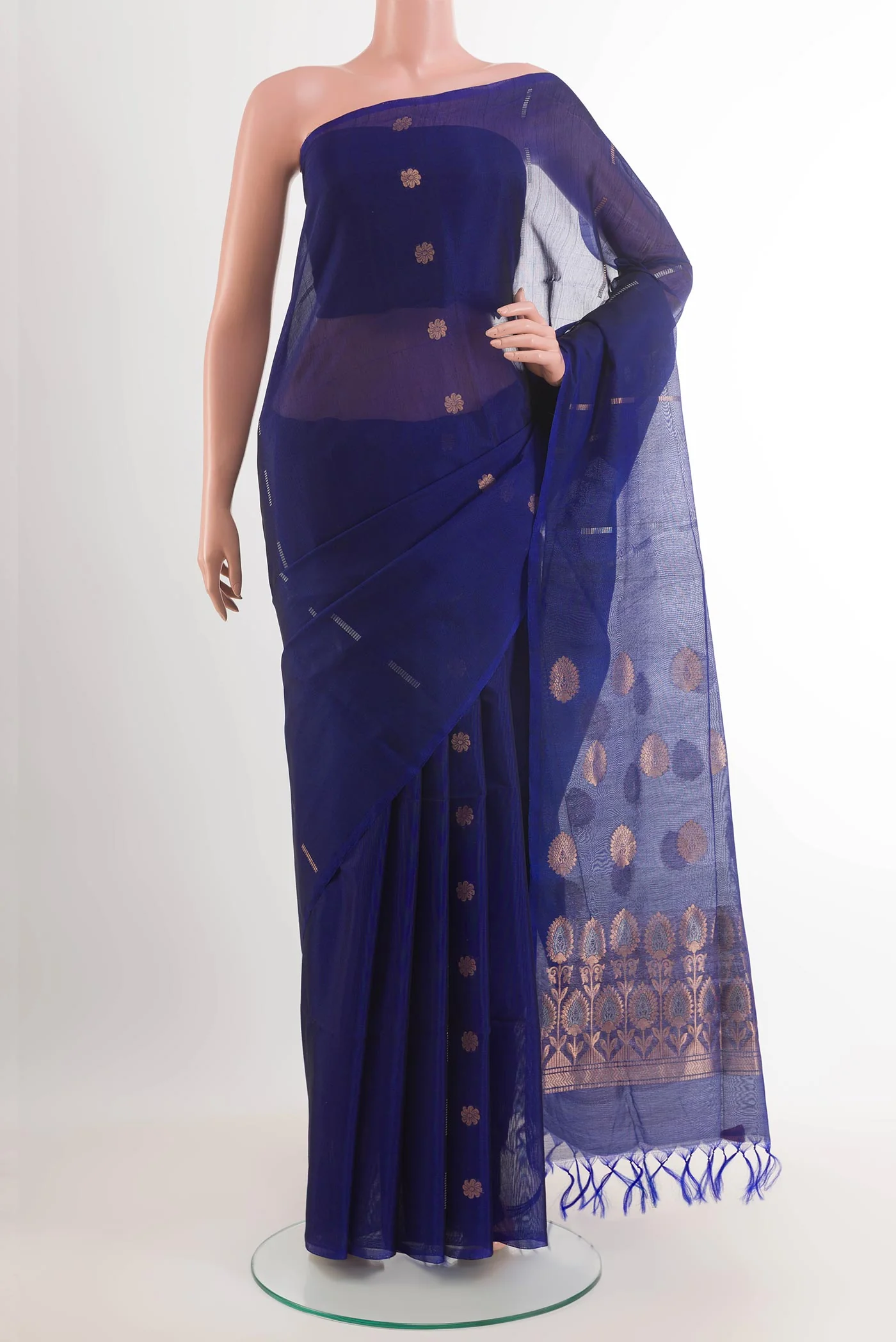 Dark Blue Silk Cotton Saree