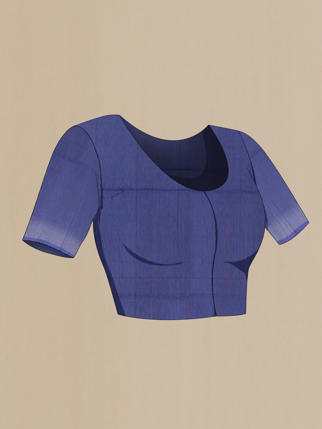 Dark Blue Silk Cotton Saree - Image 2
