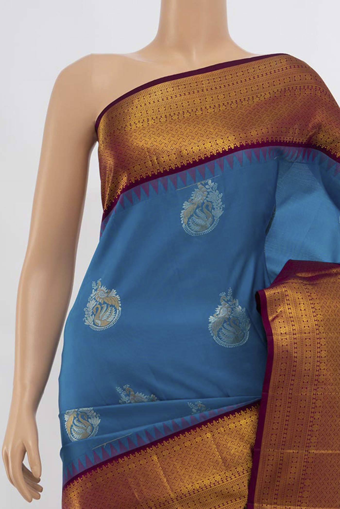 Blue Kanjivaram Silk Saree - Image 2