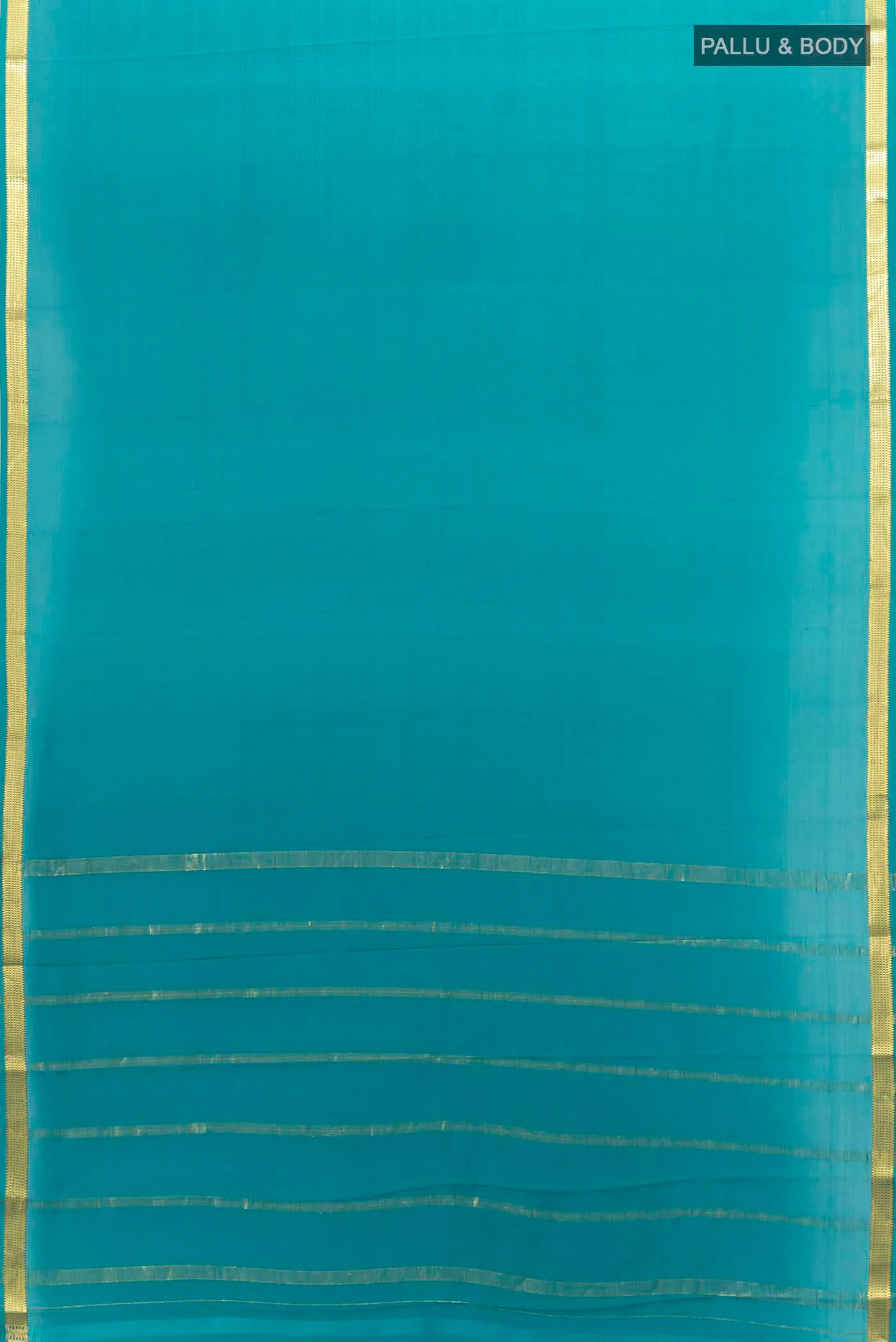 Dark Blue Mysore Crepe Saree - Image 5