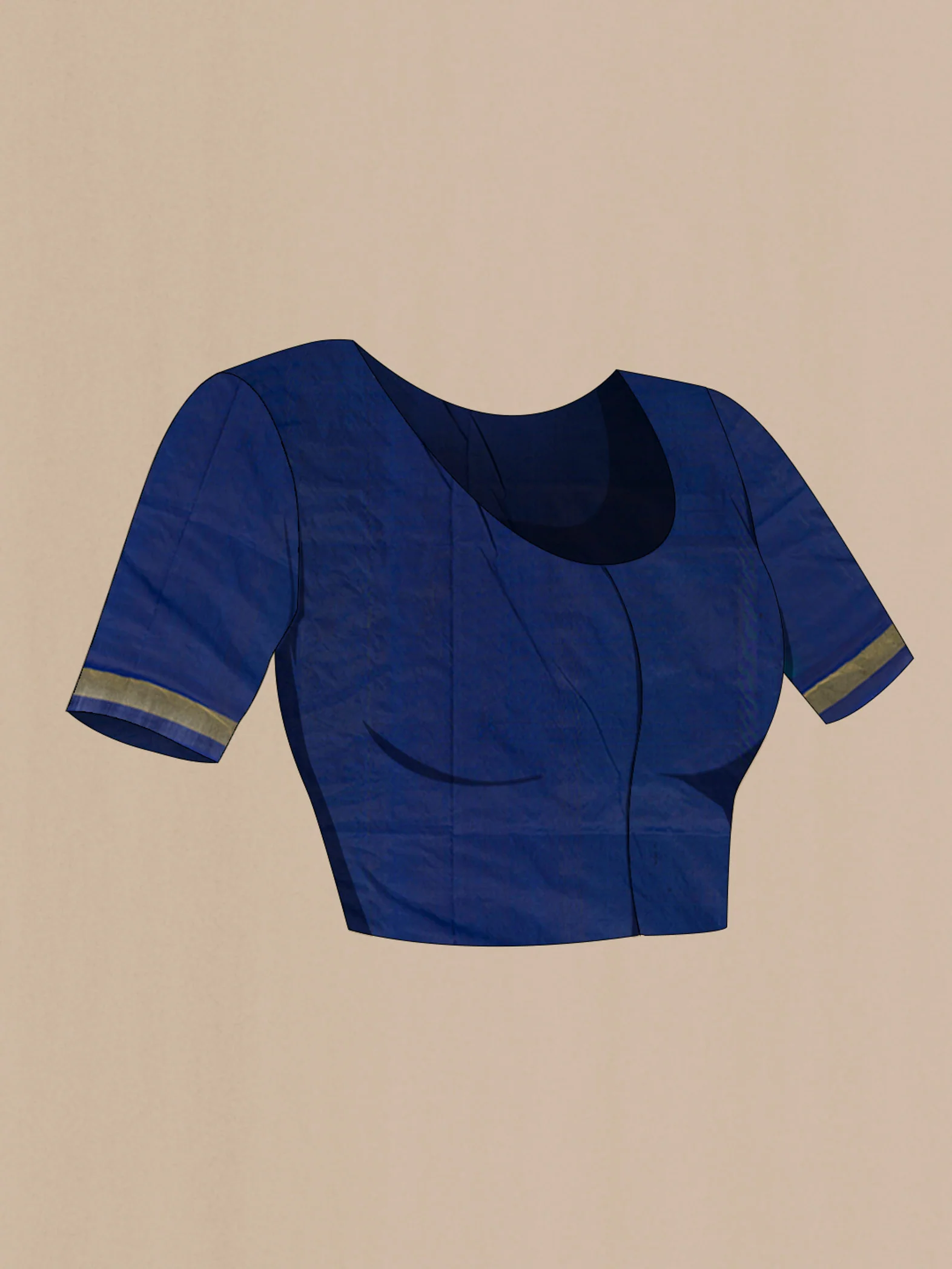 Dark Blue Pochampally Silk Saree - Image 4