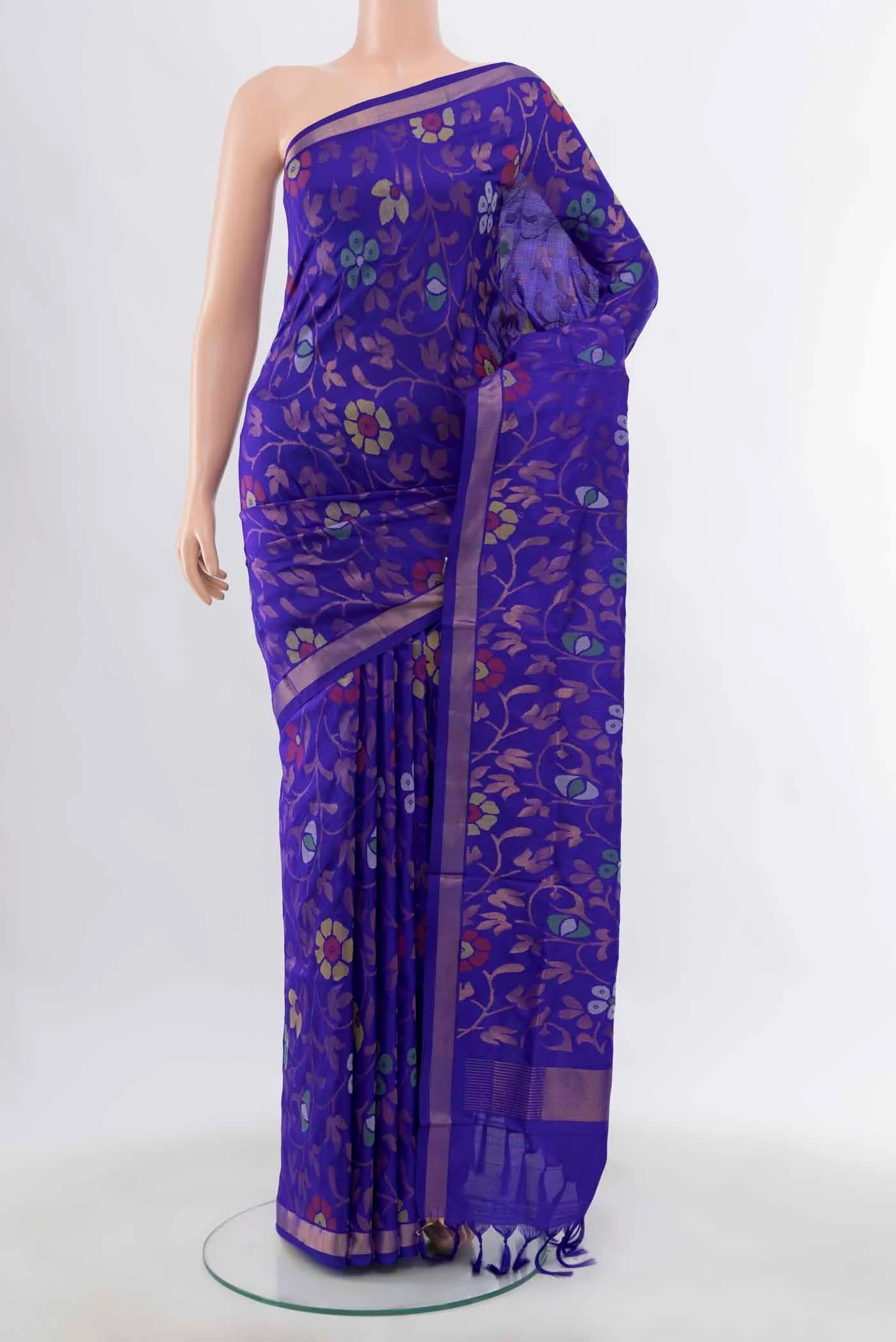 Pure Silk Pure Zari Royal Blue Uppada Saree