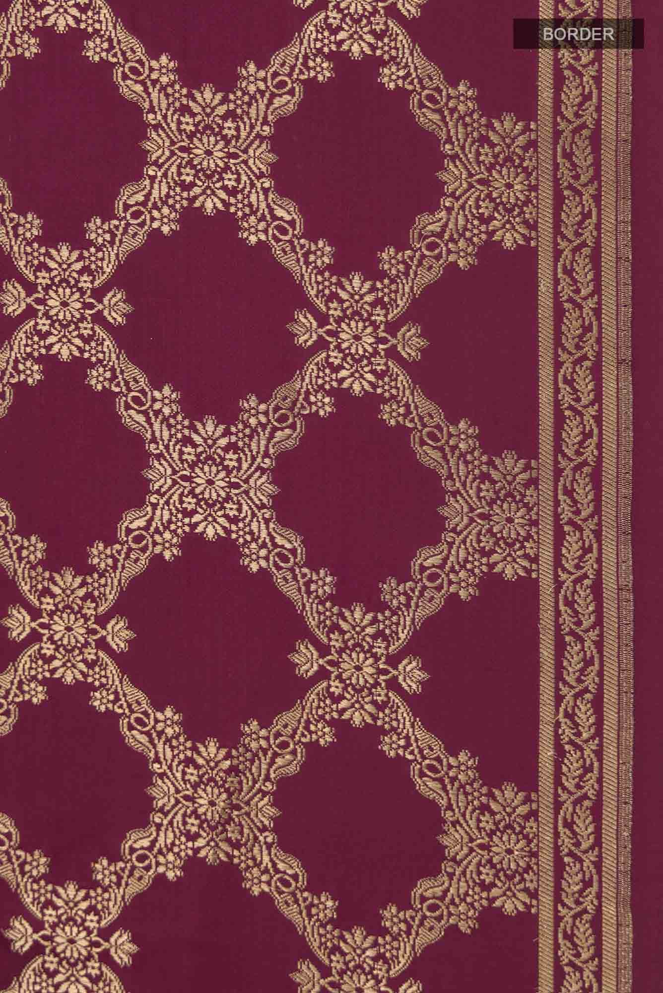 Chitrangada-Maroon Banarasi Silk Saree - Image 7