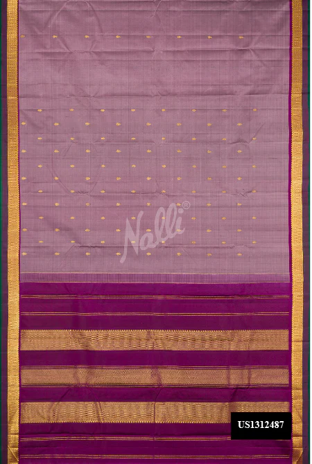 Dark Mauve Dual Tone Kanchipuram Silk Saree