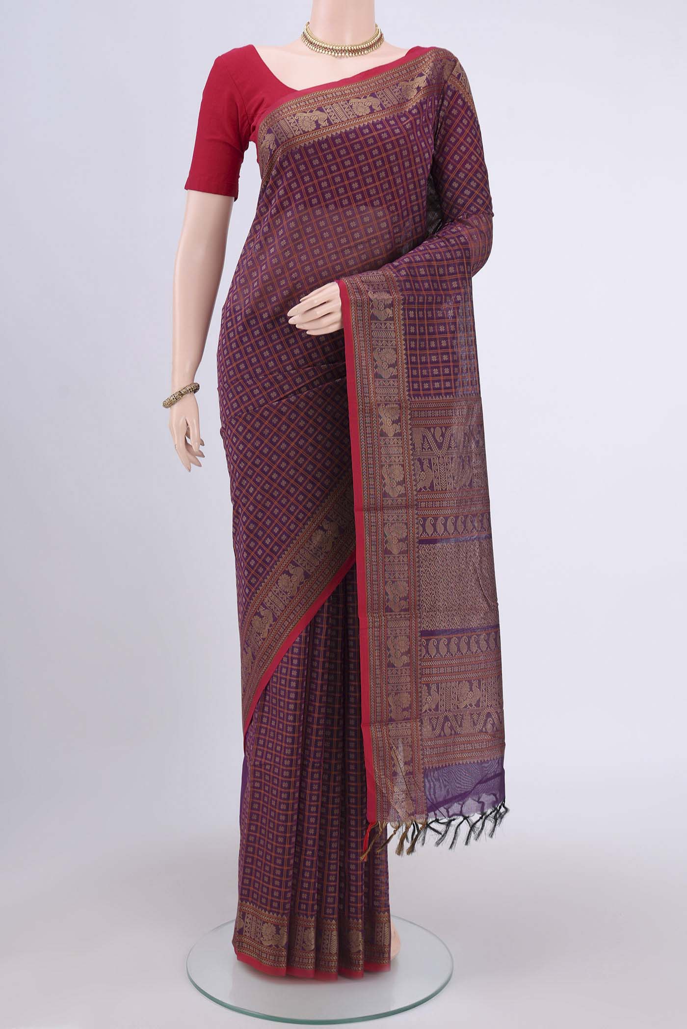 Purple Kanchi Cotton Saree