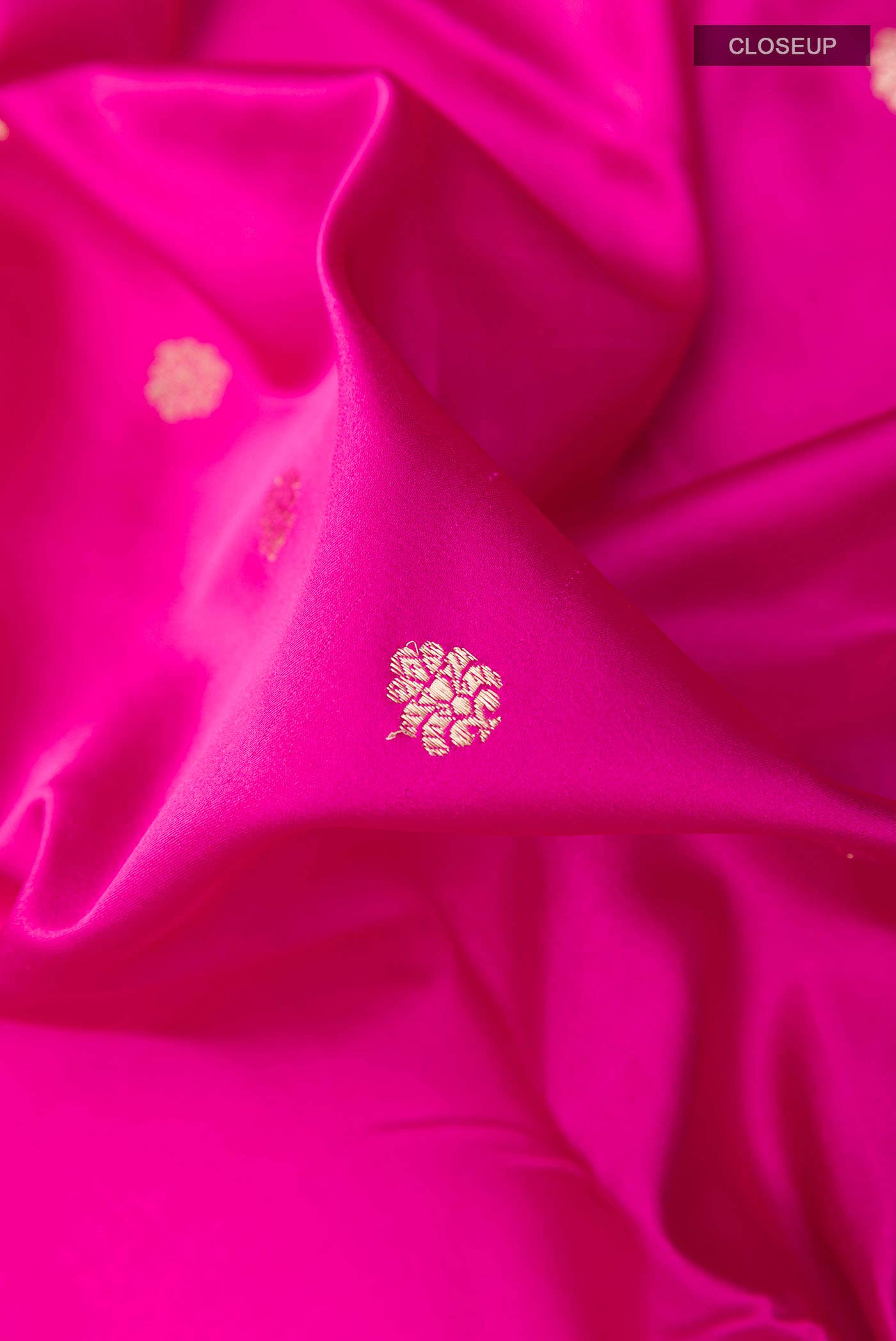 Dark Pink Banarasi Katan Silk Saree - Image 3