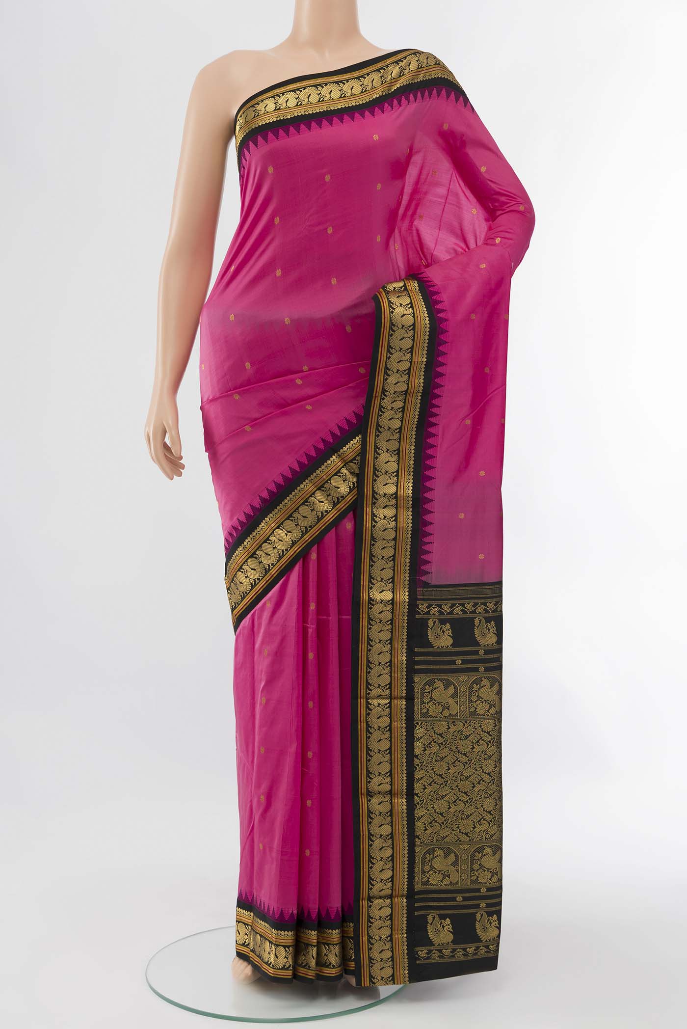 Dark Pink Bangalore Silk - kadyal Saree