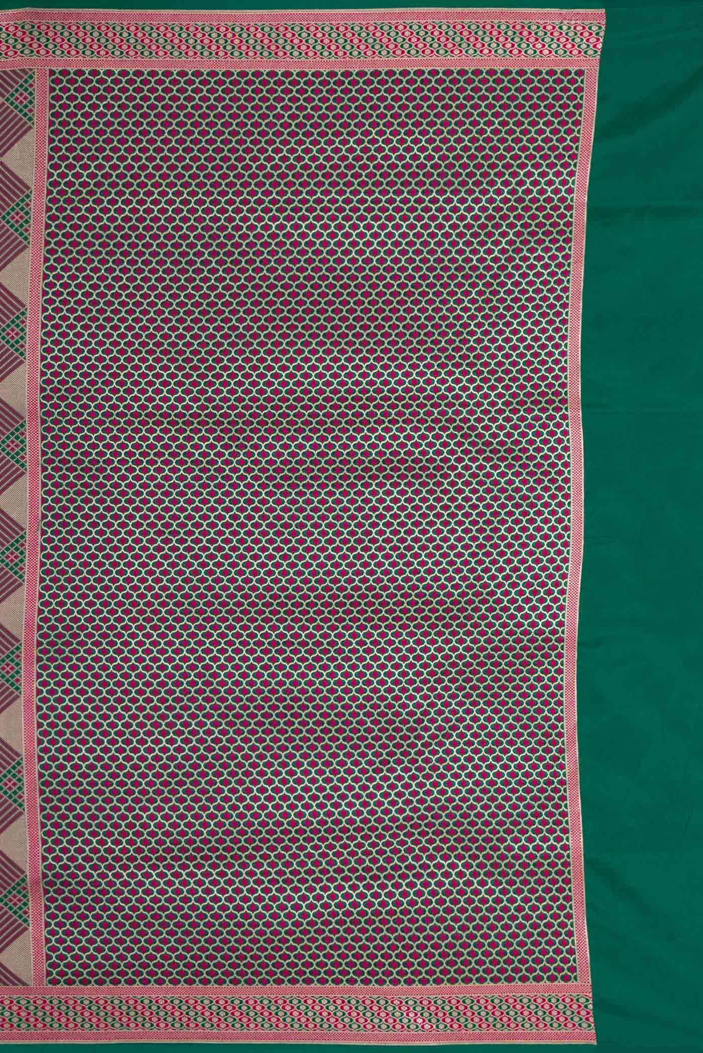 Dark Pink Dual Tone Banarasi Silk Saree - Image 7