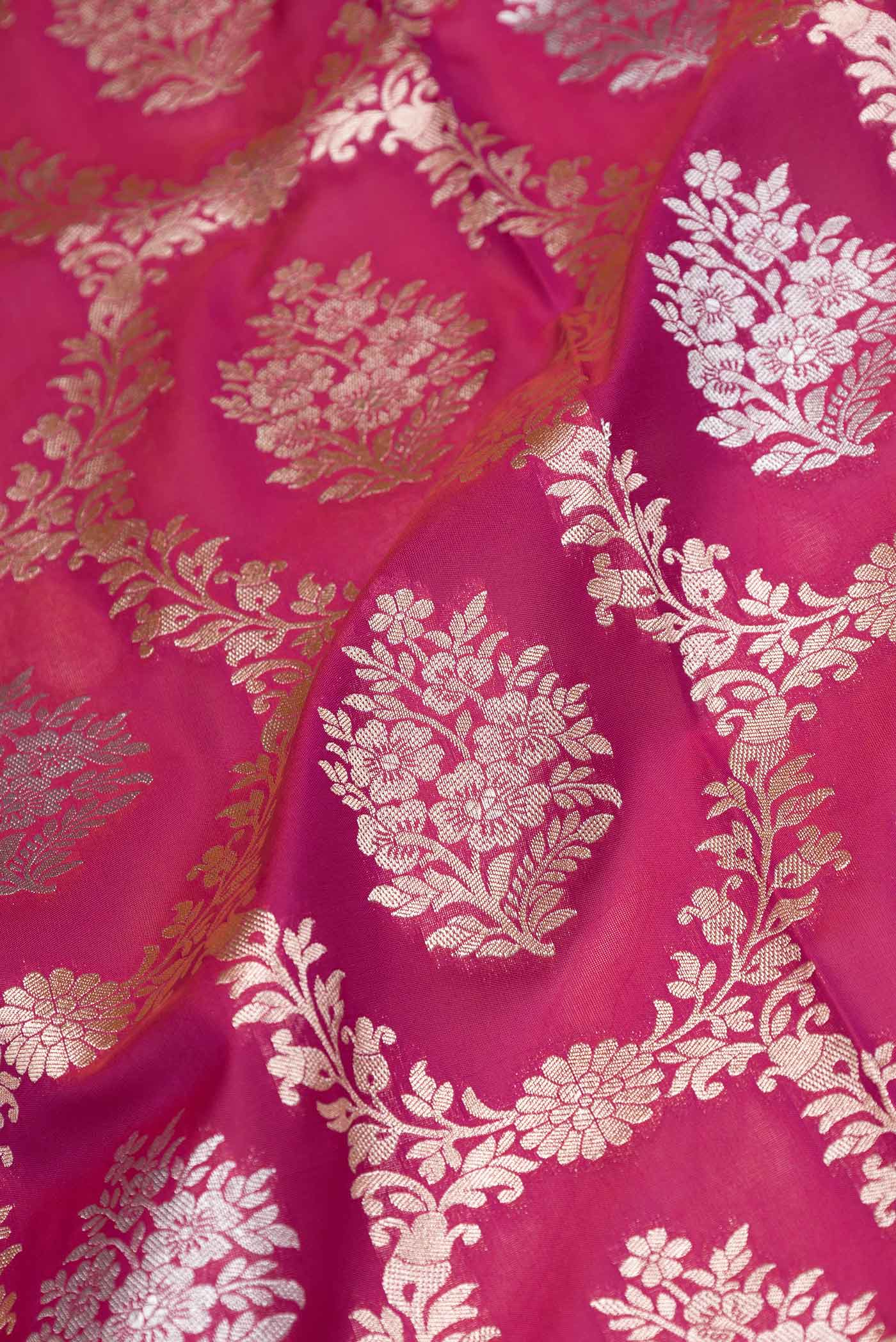 Magenta Blended Banarasi Silk Saree - Image 2