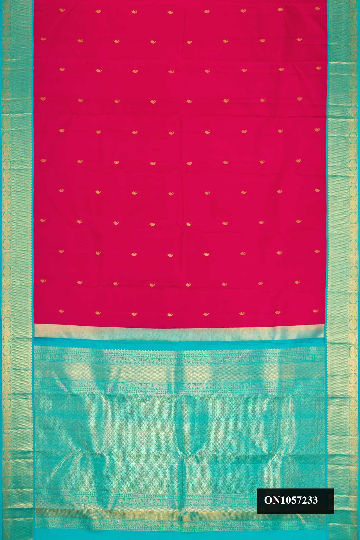 Dark Pink Dual Tone Kanchipuram Silk Saree