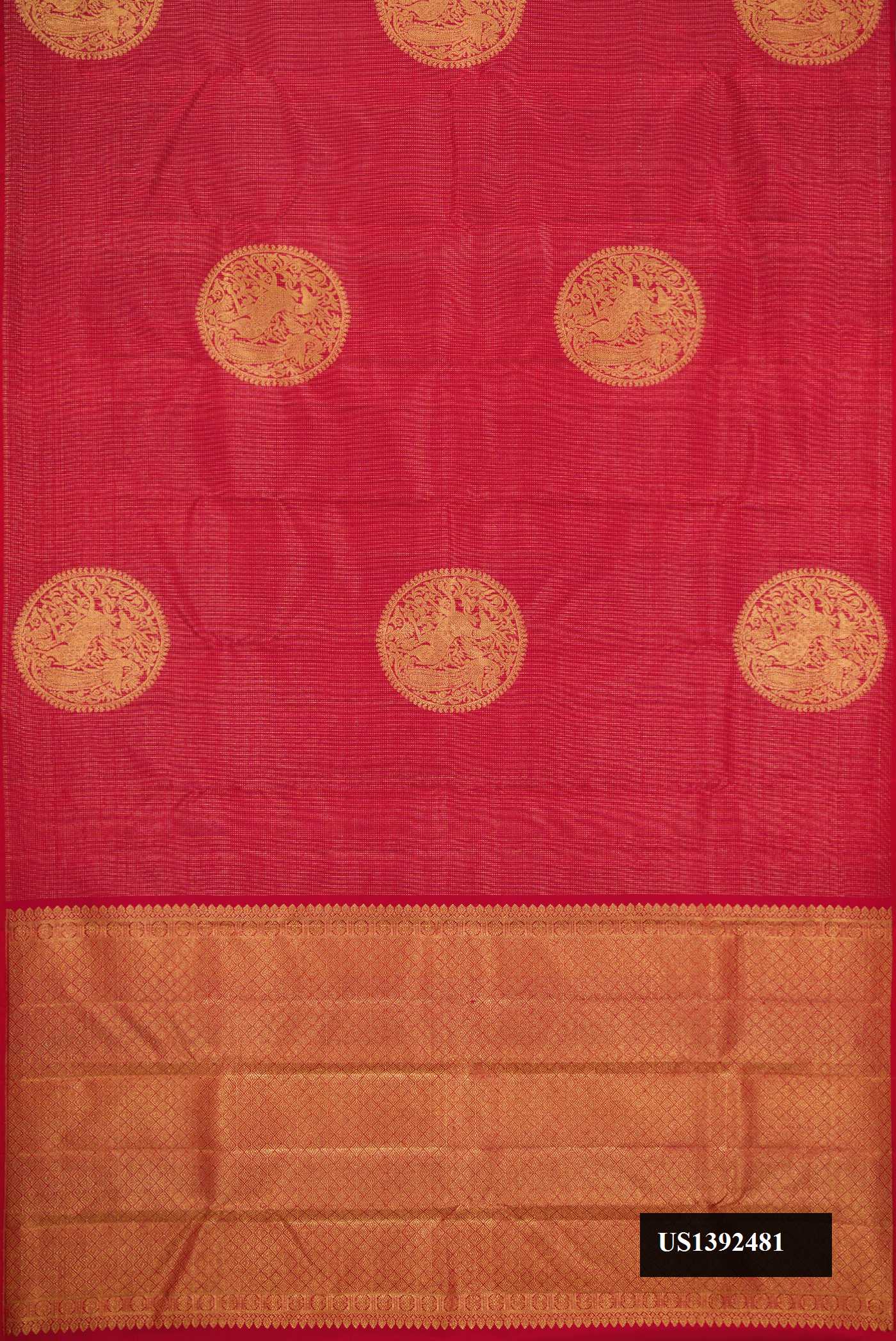 Dark Pink Dual Tone Kanchipuram Silk Saree