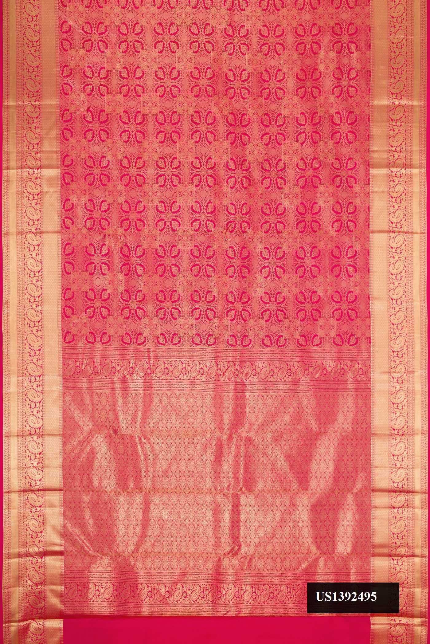 Dark Pink Dual Tone Kanchipuram Silk Saree