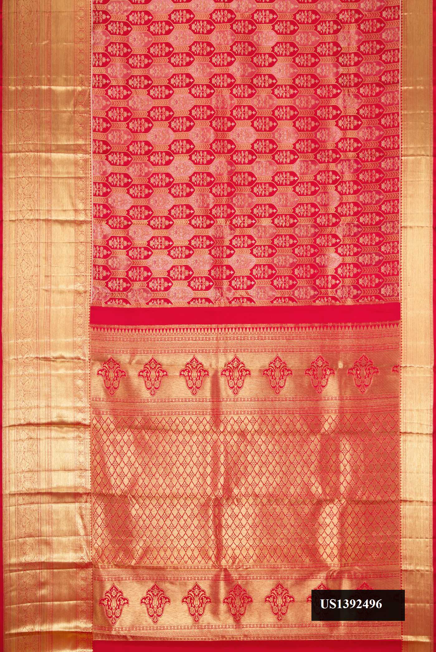 Dark Pink Dual Tone Kanchipuram Silk Saree