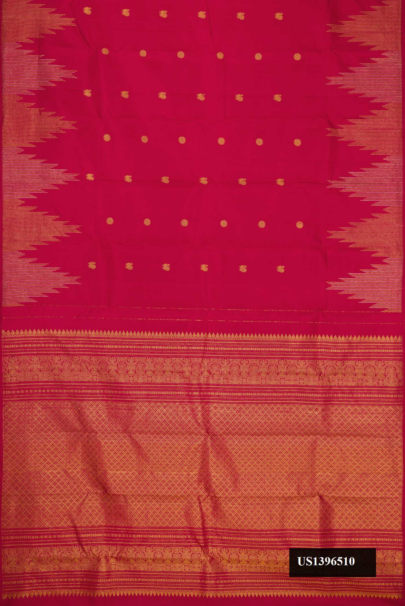 Dark Pink Dual Tone Kanchipuram Silk Saree