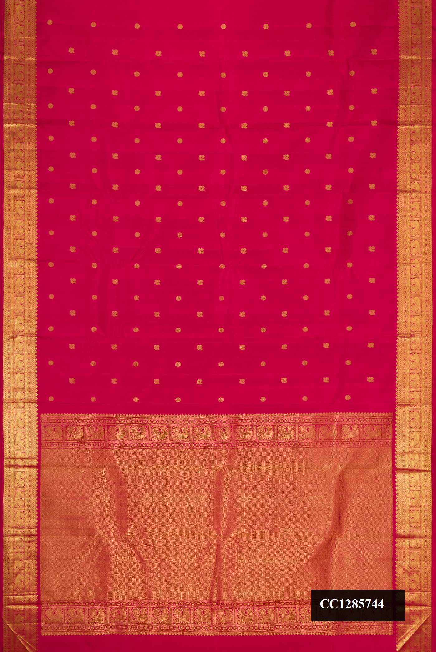 Dark Pink Dual Tone Kanchipuram Silk Saree