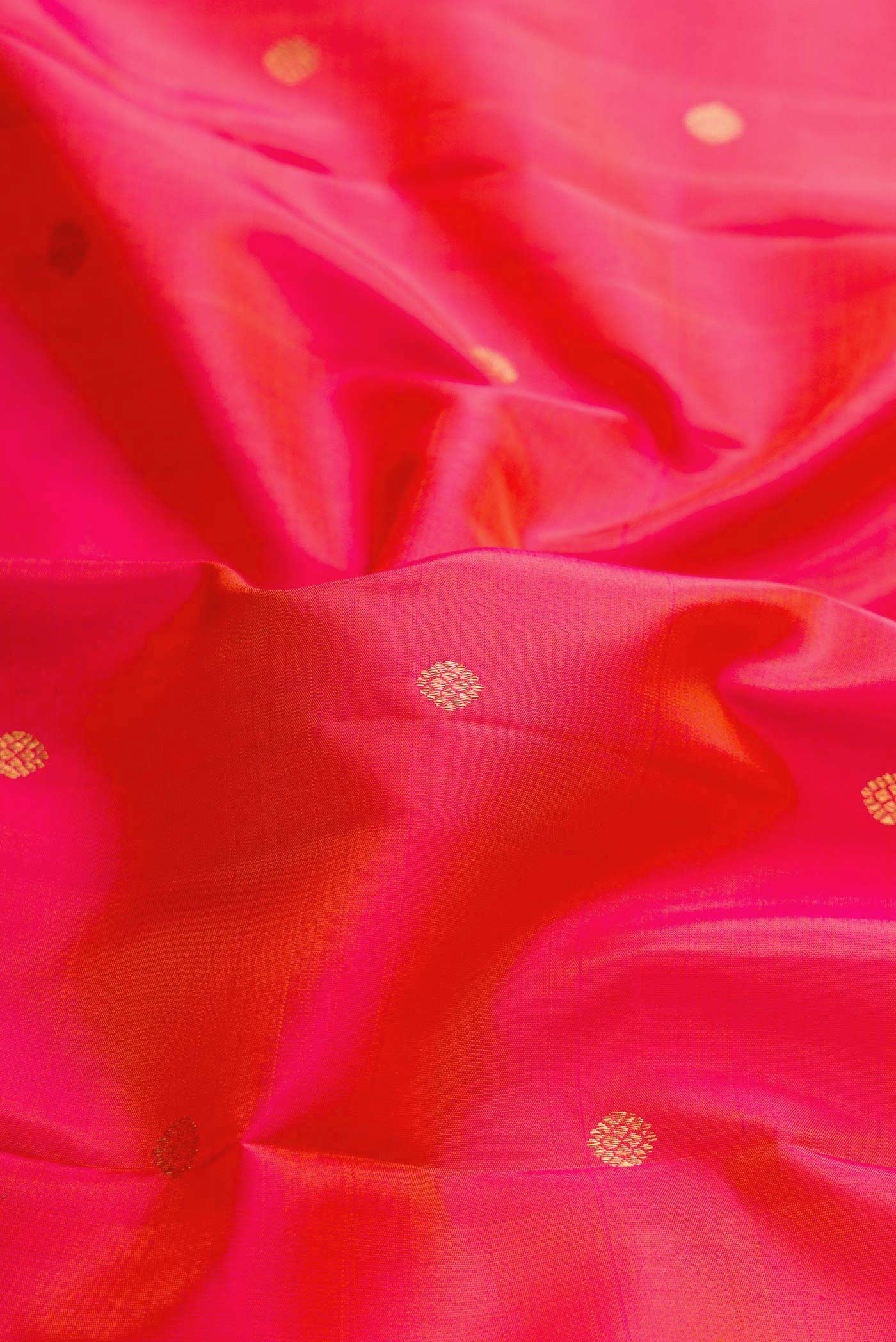 Dark Pink Dual Tone Kanjivaram Silk Saree - Image 2