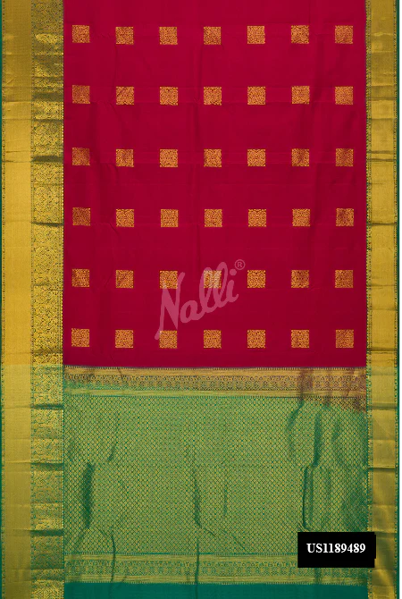 Dark Pink Dual Tone Kanchipuram Silk Saree